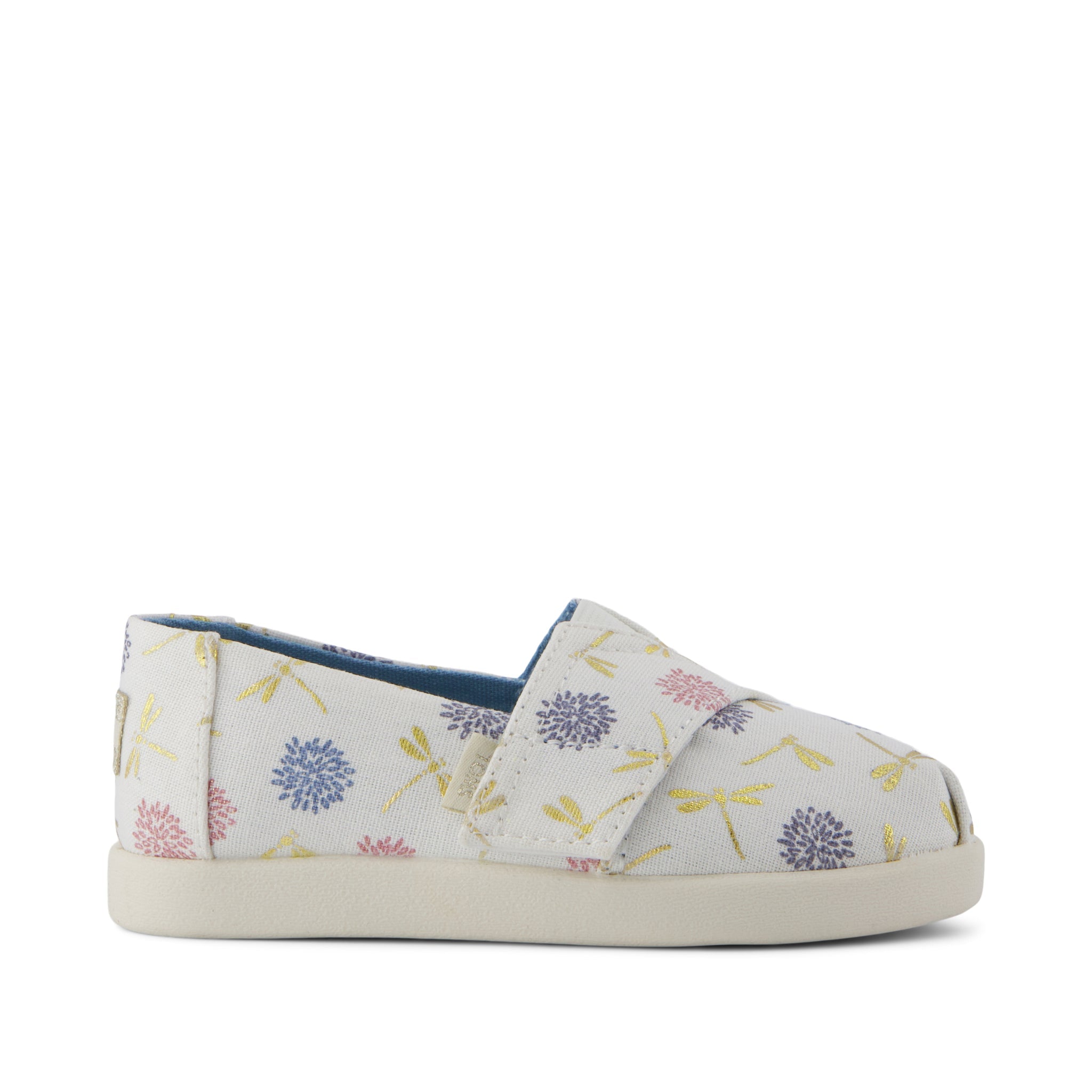 Alpargata Classic Toddler Shoe - Egret Dragonflies Printed Canvas  Side View