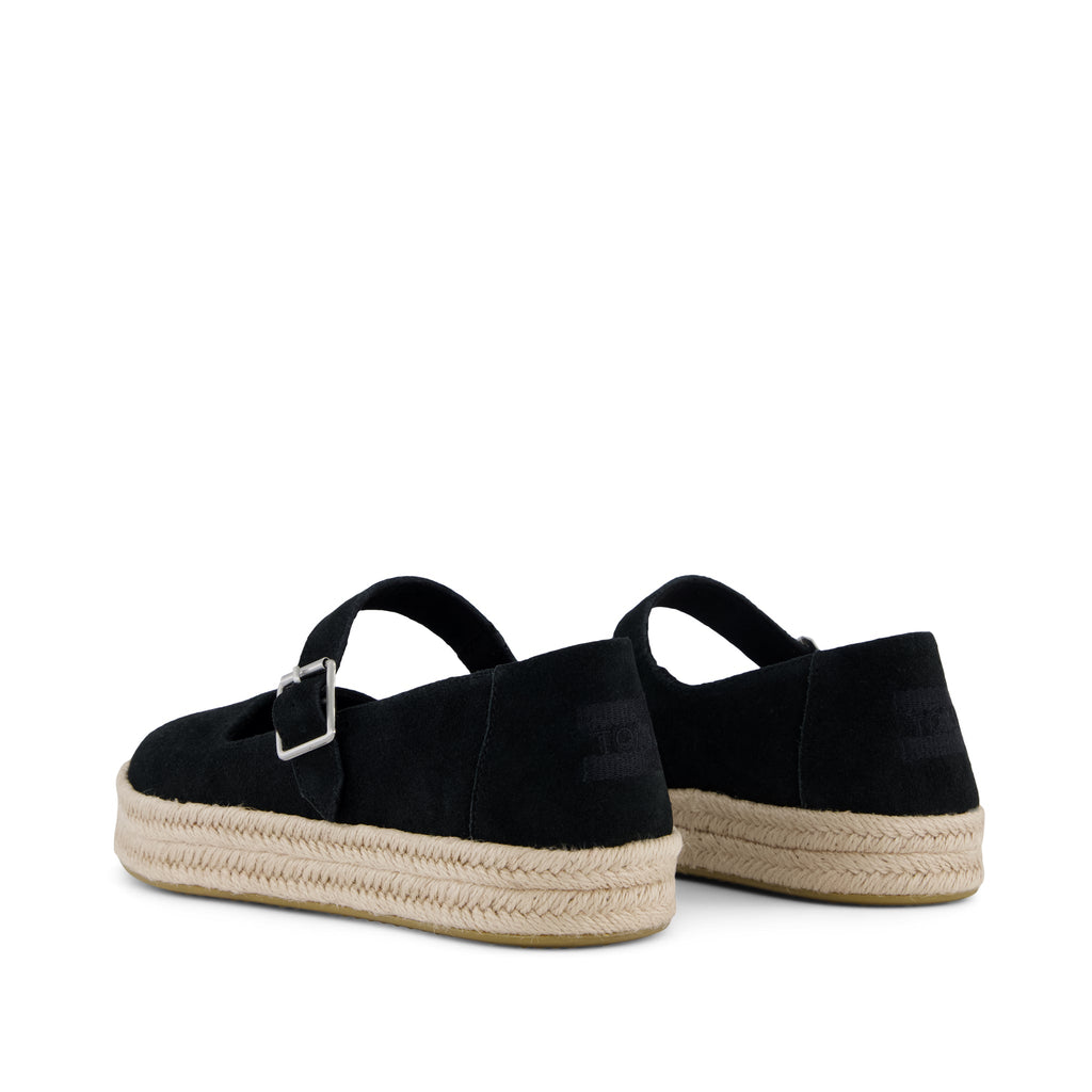 Carolina Mary Jane Espadrille - Black Suede Back View