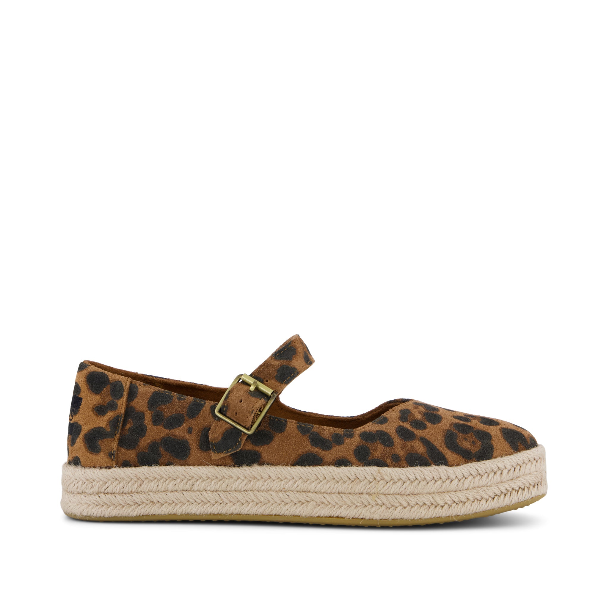 Carolina Mary Jane Espadrille - Brown Sugar Leopard Print Suede Side View