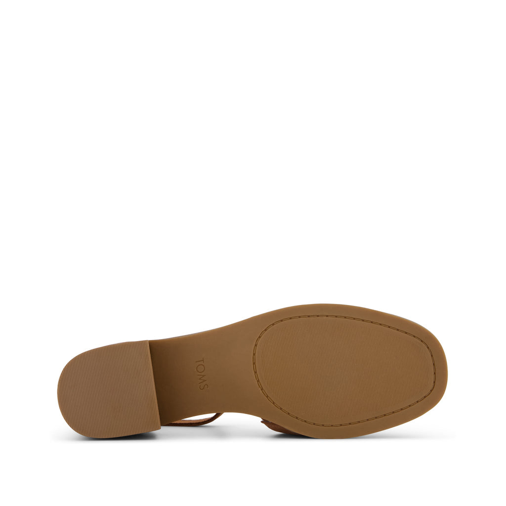 Jaclyn Fisherman Heel - Amber Brown Kid Suede Bottom Sole View