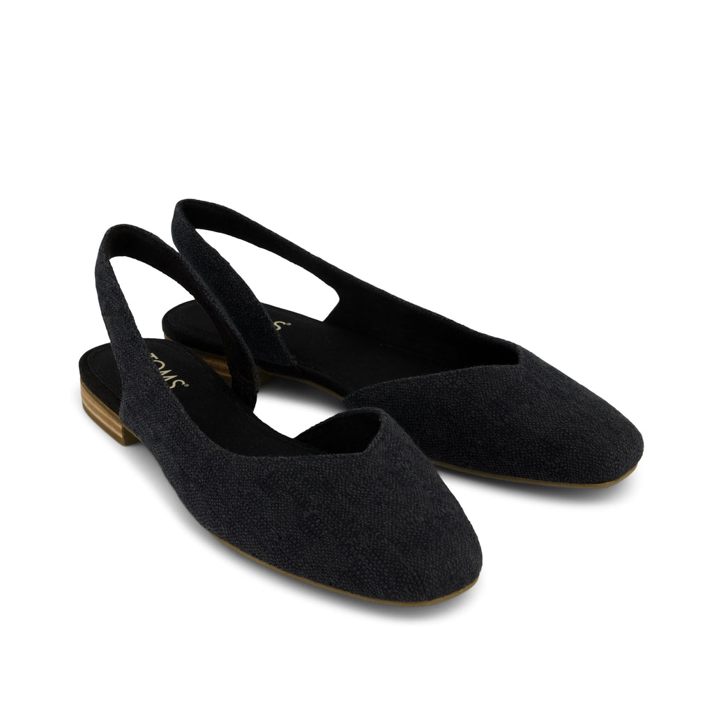 Alene Slingbback Flat - Black Front View