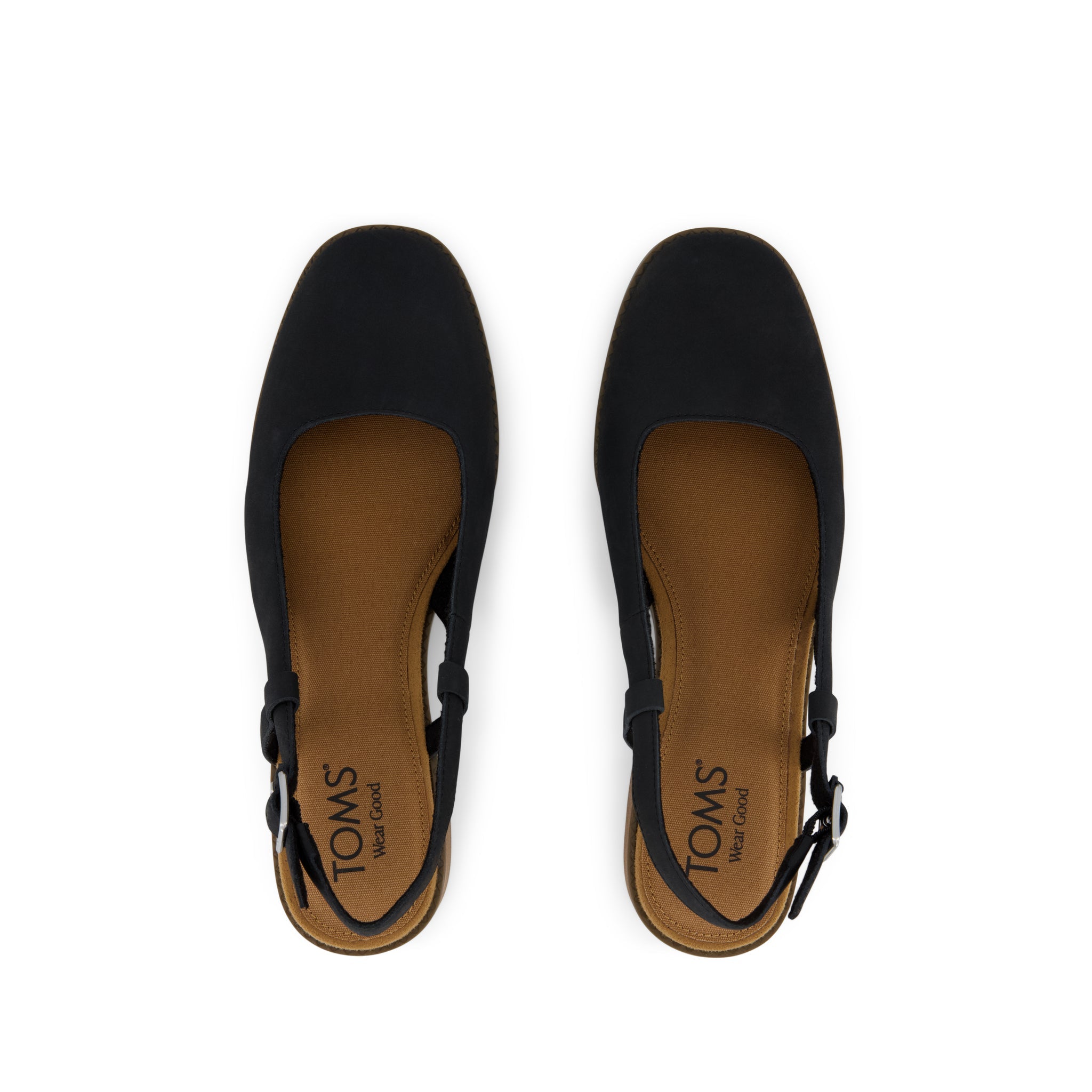 Jaclyn Slingback Heel - Black Nubuck Leather Top View