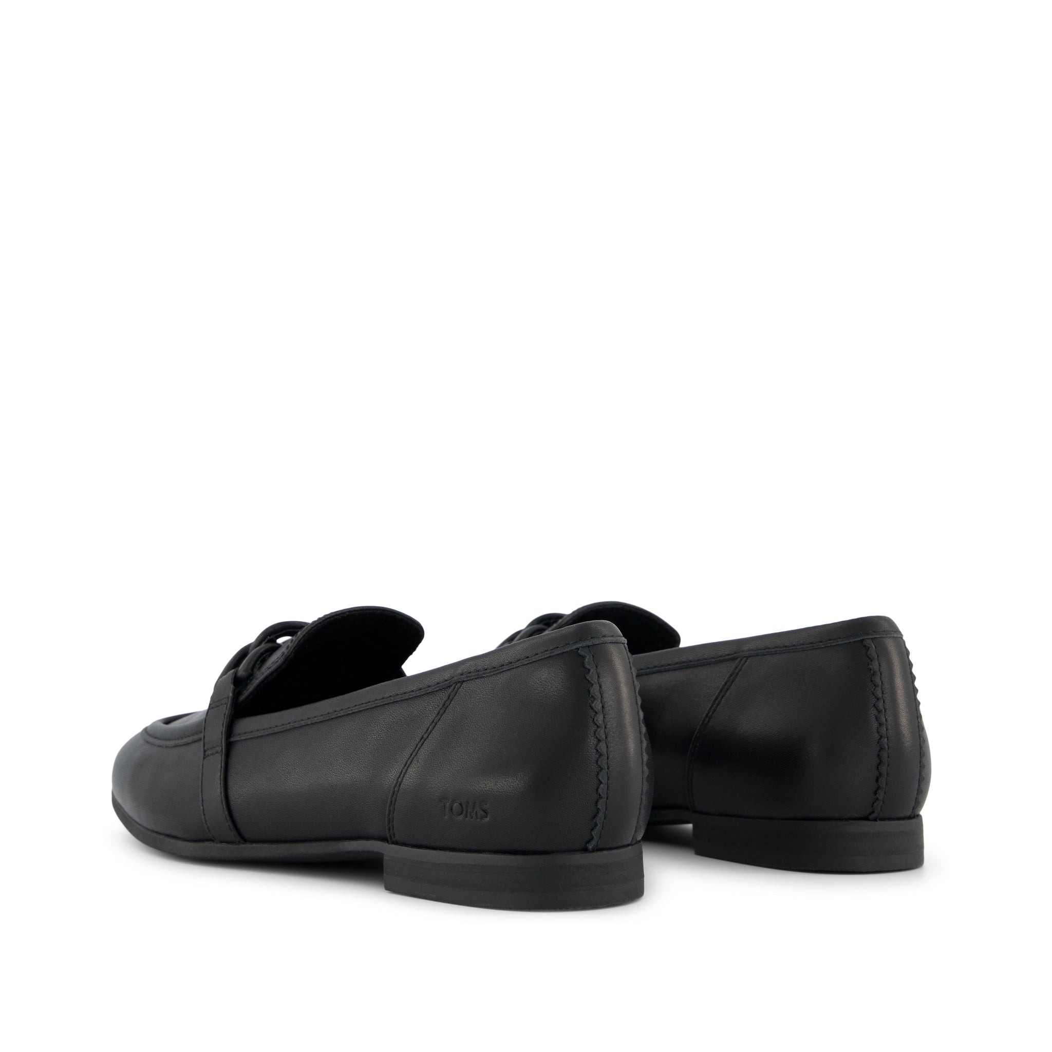 Lynette Loafer - All Black Leather with Chain Back View