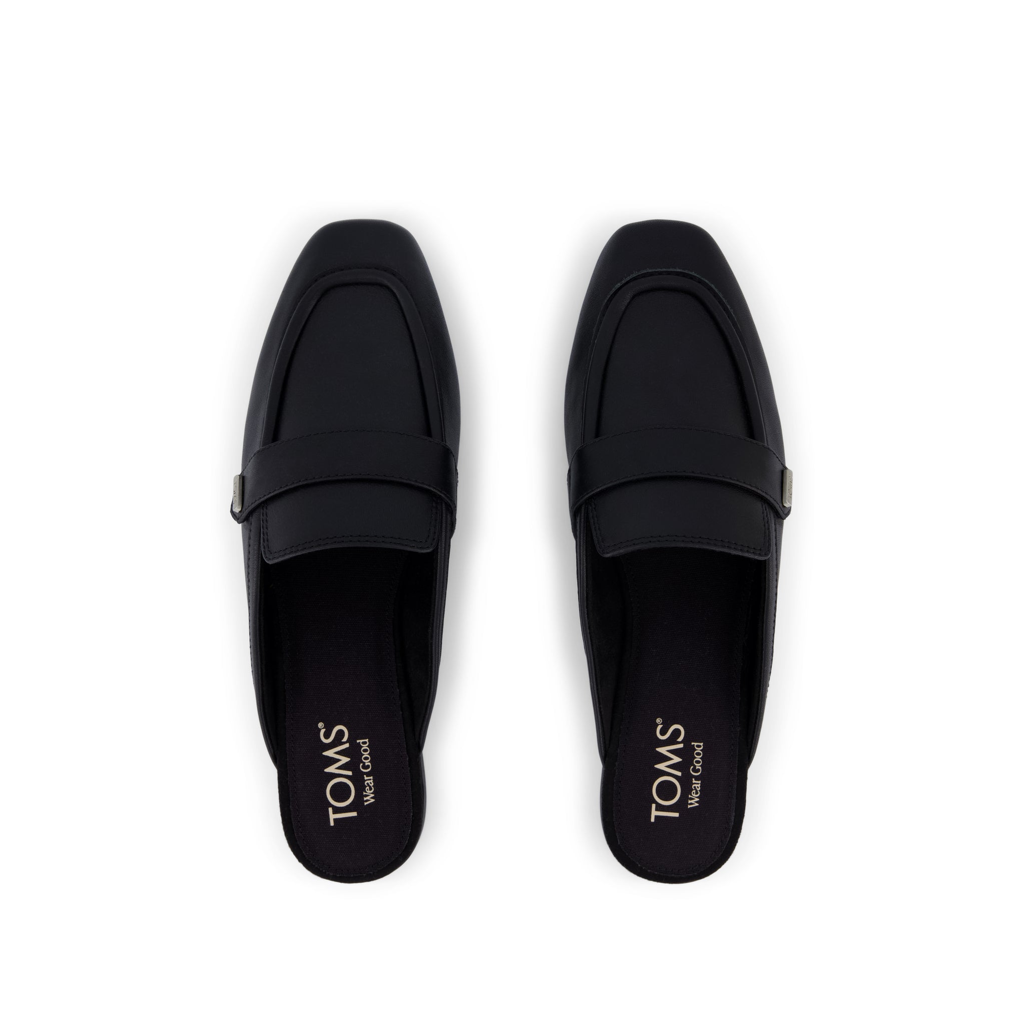 Lynette Mule - Black Leather Top View