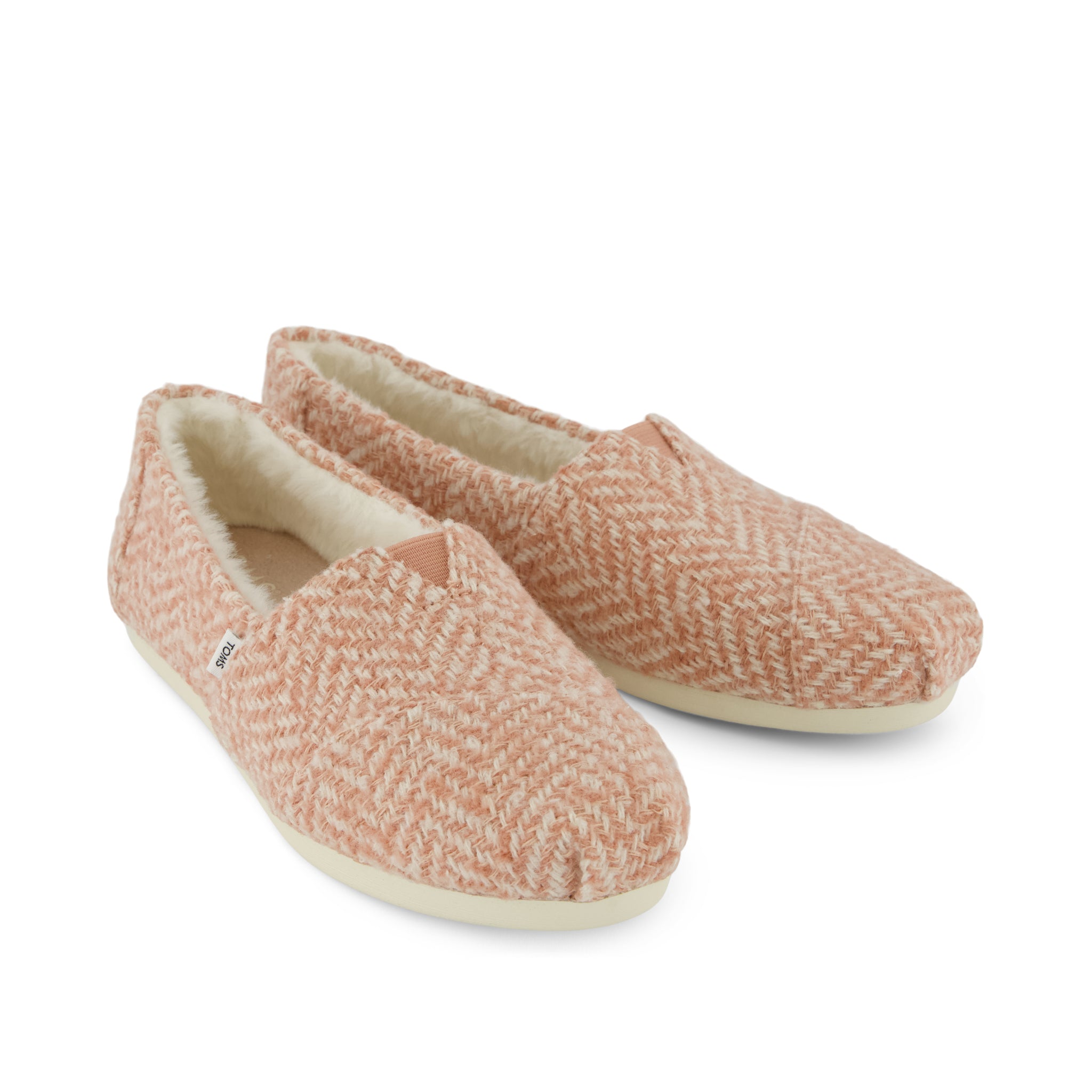 Alpargata Classic - Pale Rose Herringbone Faux Fur Front View