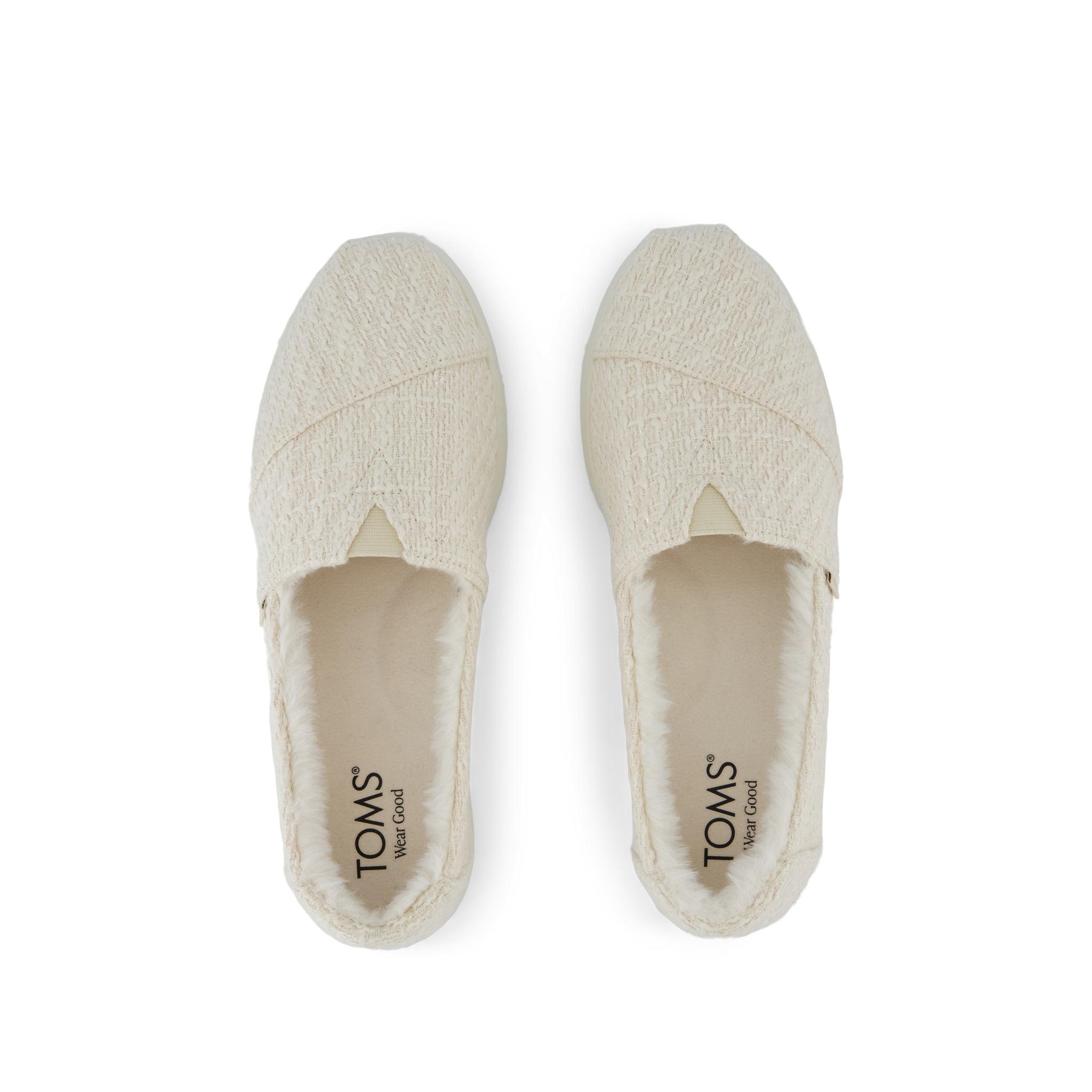 Alpargata Plus - Light Sand Metallic Faux Fur Top View