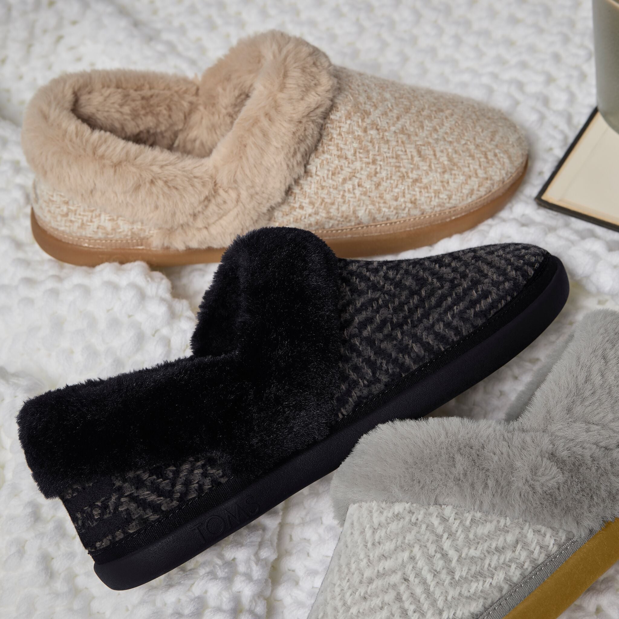 Womens Oslo Convertible Slipper Black Herringbone – TOMS.com