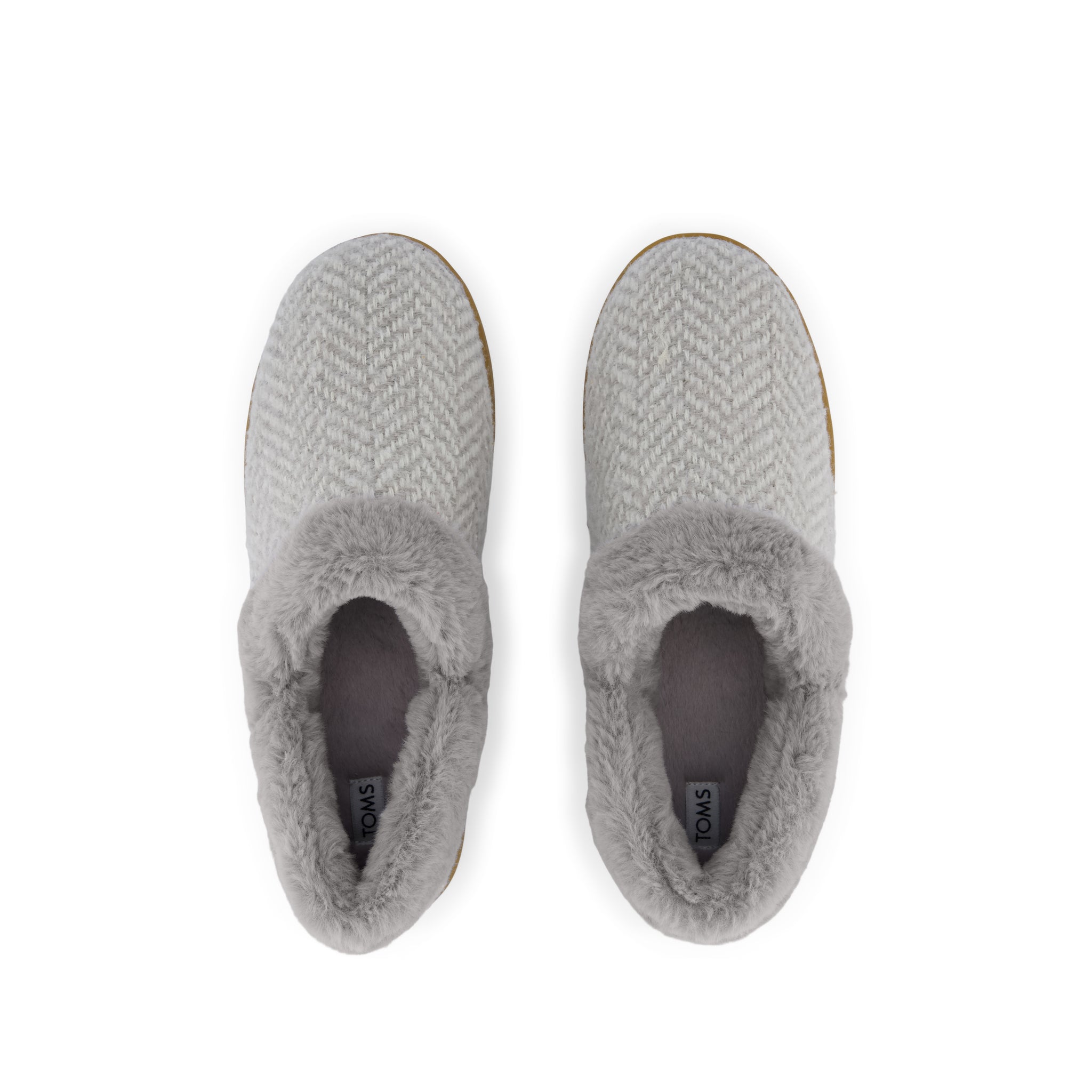 Oslo Convertible Slipper - Drizzle Grey Herringbone Top View