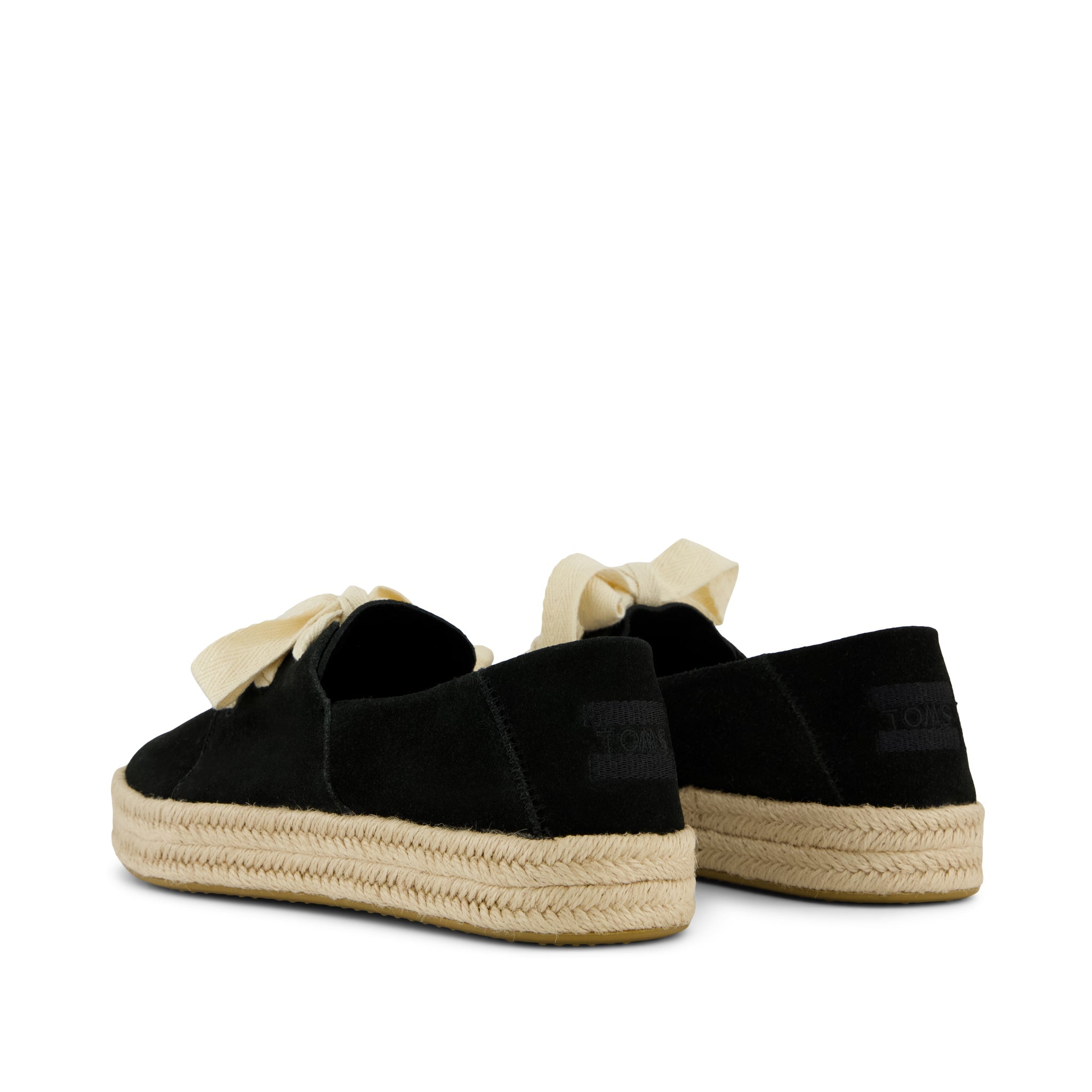 Carolina Lace-Up Espadrille - Black Suede Back View