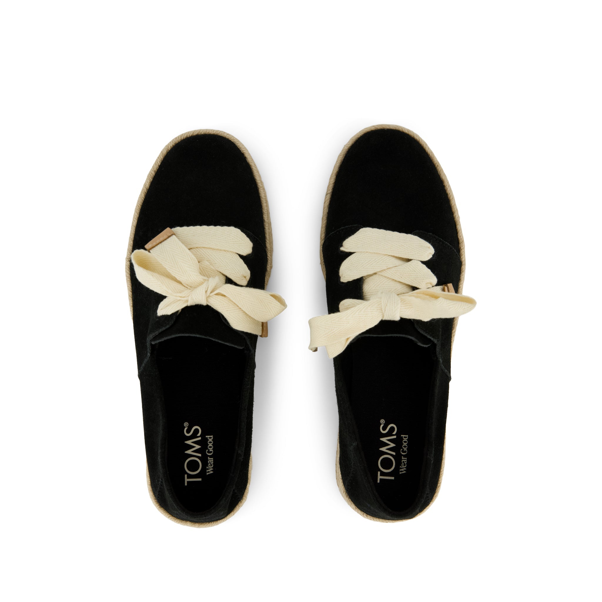 Womens Carolina Lace-Up Espadrille Black Suede – TOMS.com