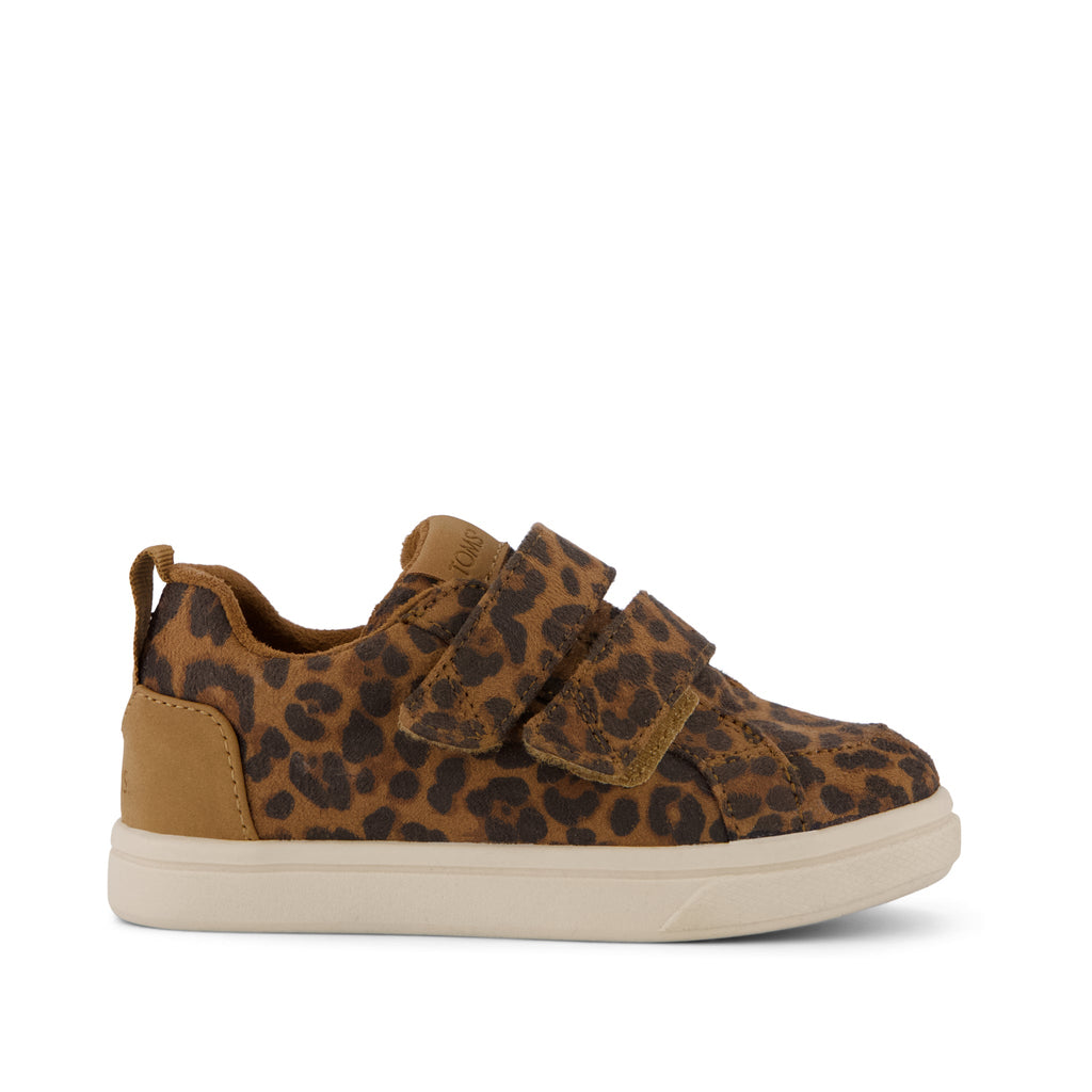 Cruz Double Strap Toddler Sneaker - Brown Sugar Leopard Print Side View