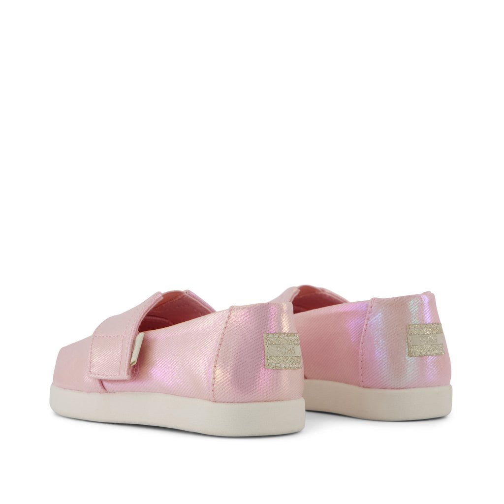 Alpargata Classic Toddler Shoe - Pink Quartz Iridescent Twill Back View