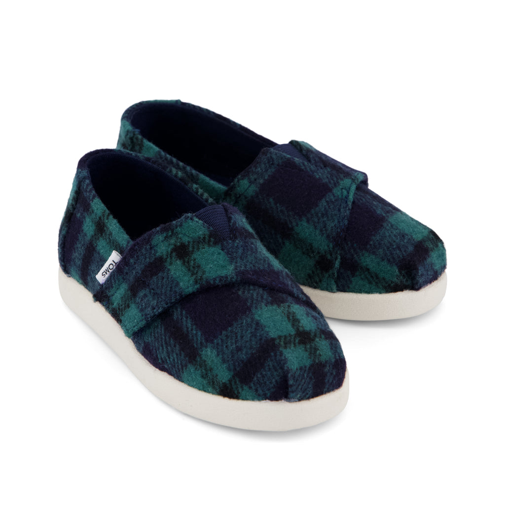 Alpargata Classic Toddler Shoe - Navy Plaid Front View