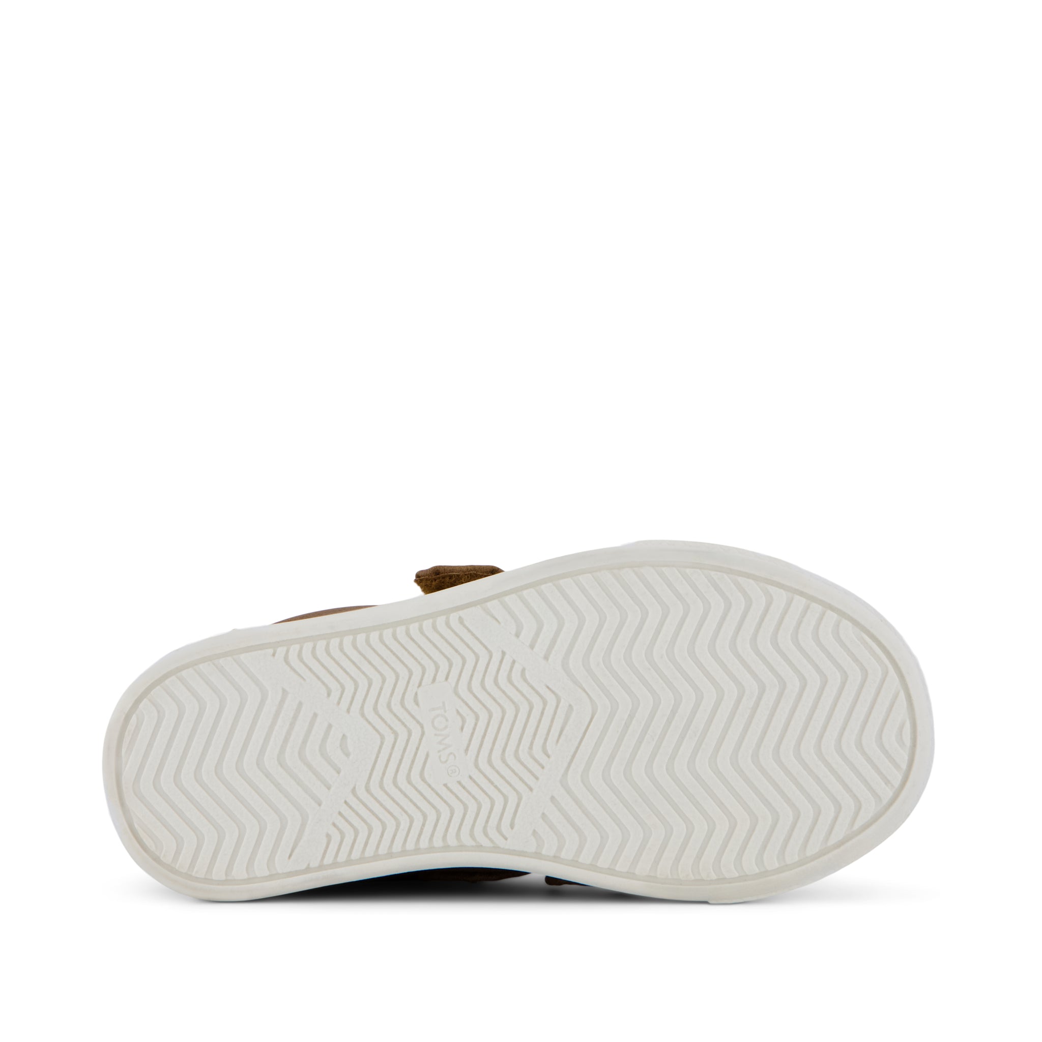 Cruz Double Strap Toddler Sneaker - Toffee Microsuede Bottom Sole View