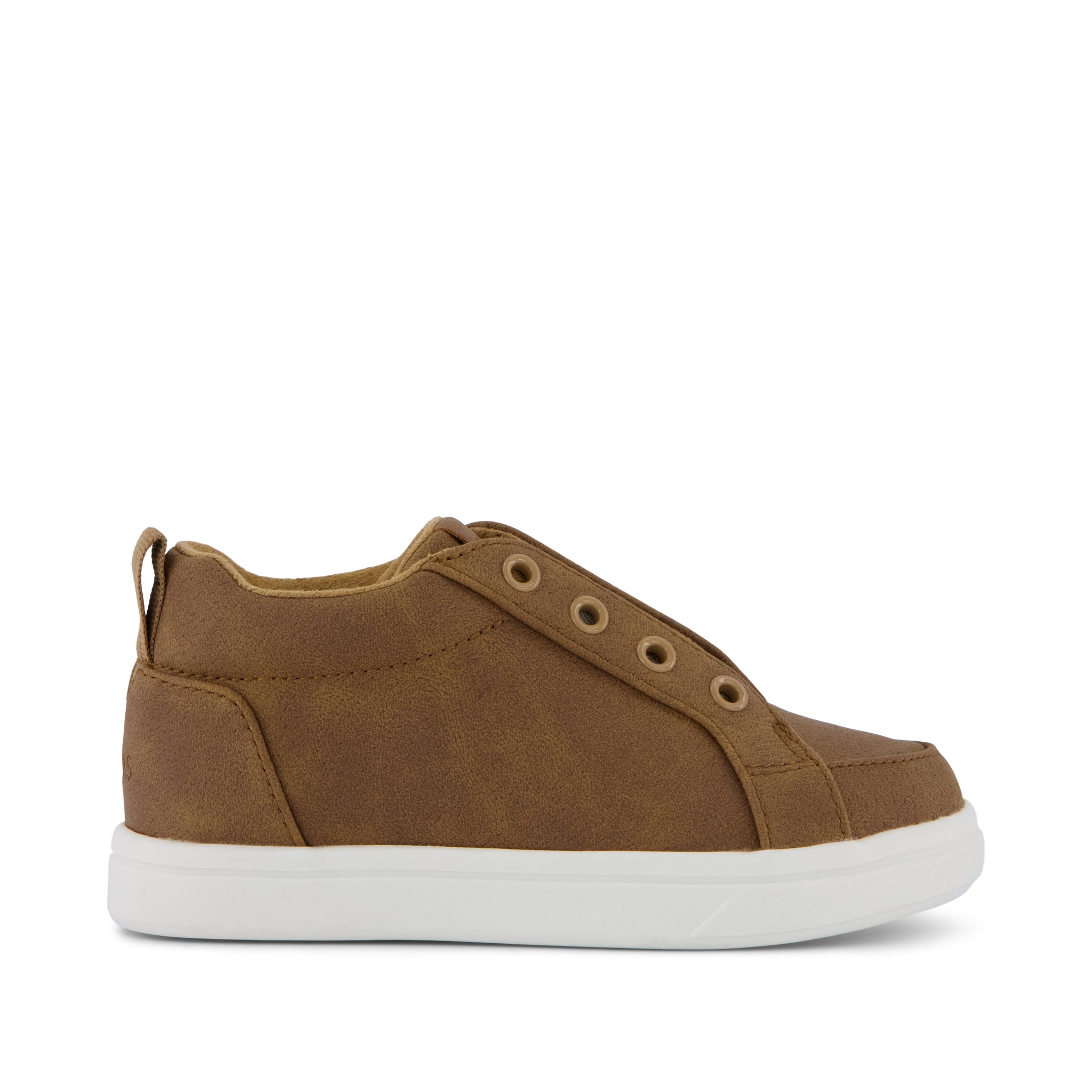 Cruz Mid Toddler Slip On Shoe - Toffee Microsuede Side View