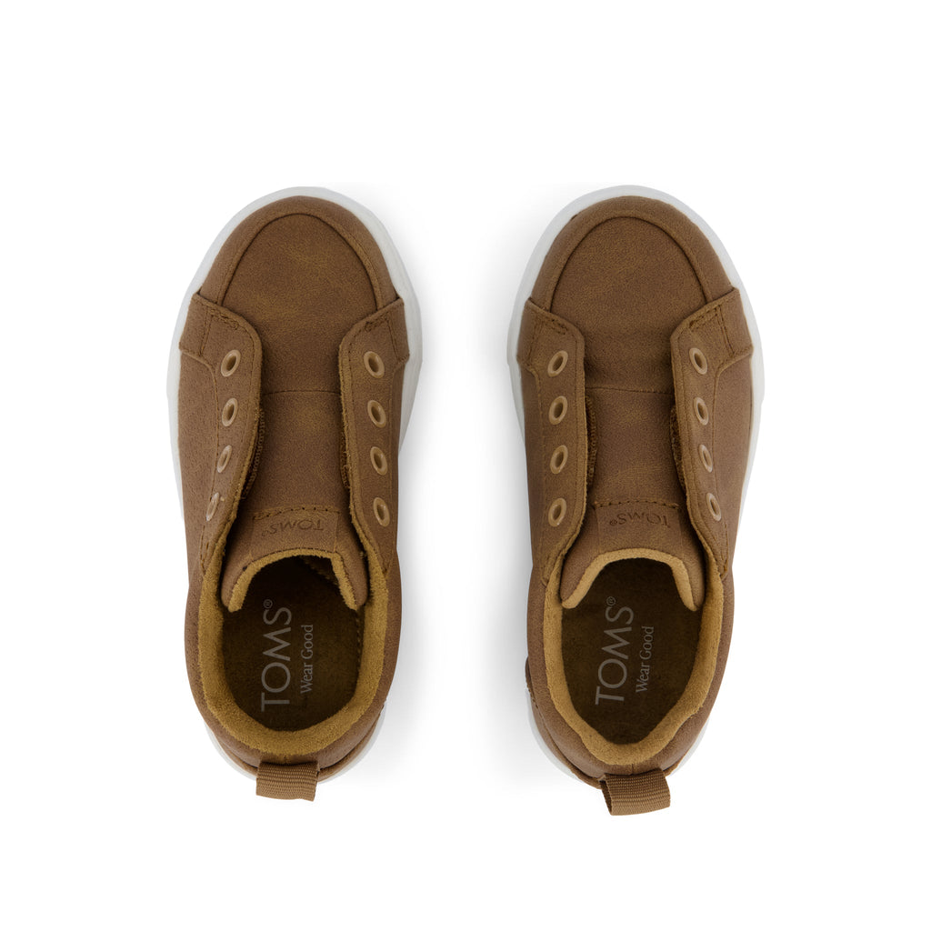 Cruz Mid Toddler Slip On Shoe - Toffee Microsuede Top View