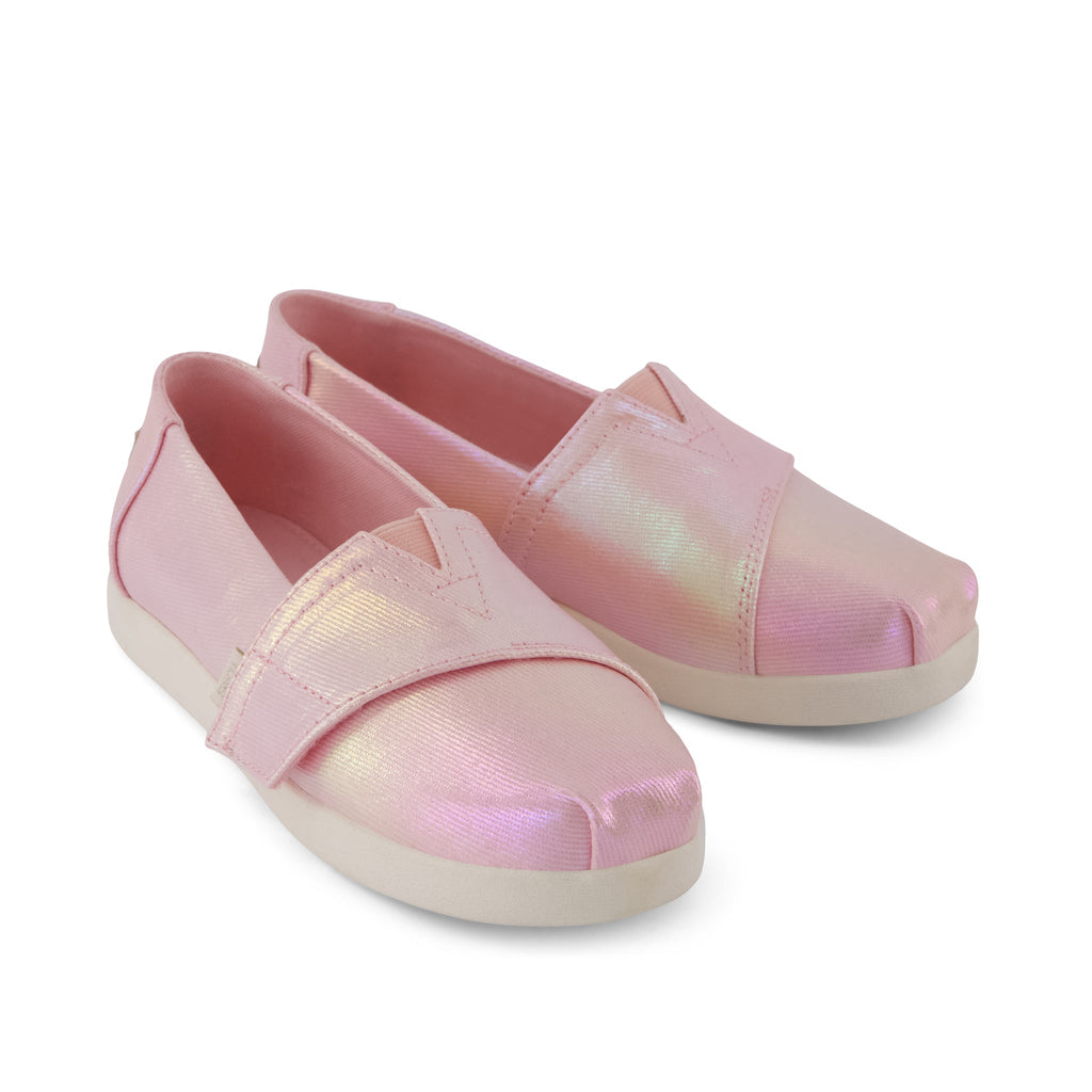 Alpargata Classic Kids Shoe - Pink Quartz Iridescent Twill Front View