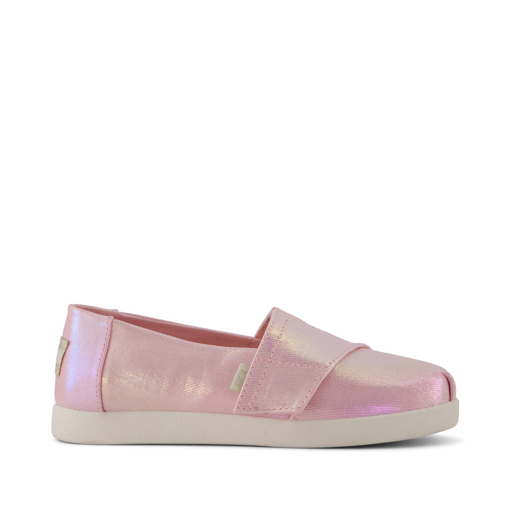 Alpargata Classic Kids Shoe - Pink Quartz Iridescent Twill Side View