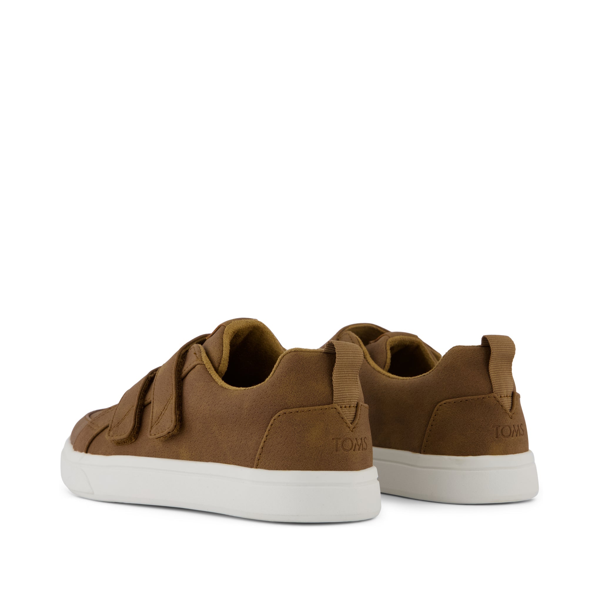 Cruz Double Strap Kids Sneaker - Toffee Microsuede Back View