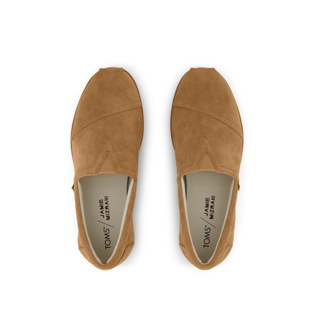 TOMS x Jamie Mizrahi Alp FWD - Water Repellent Antique Amber Suede Top View