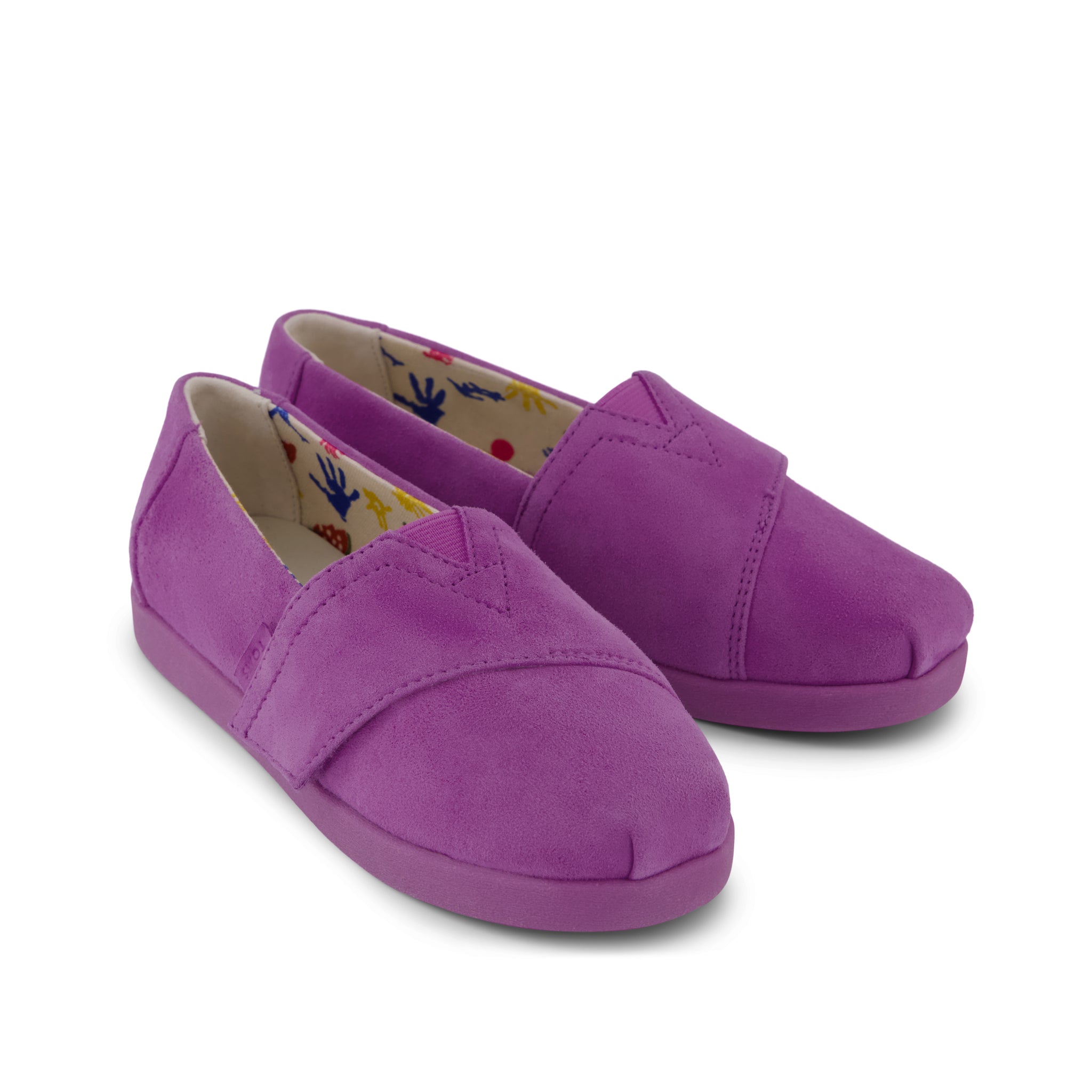 TOMS x Jamie Mizrahi Alpargata Classic Kids  Shoe -  Water Repellent Bright Mulberry Suede Front View