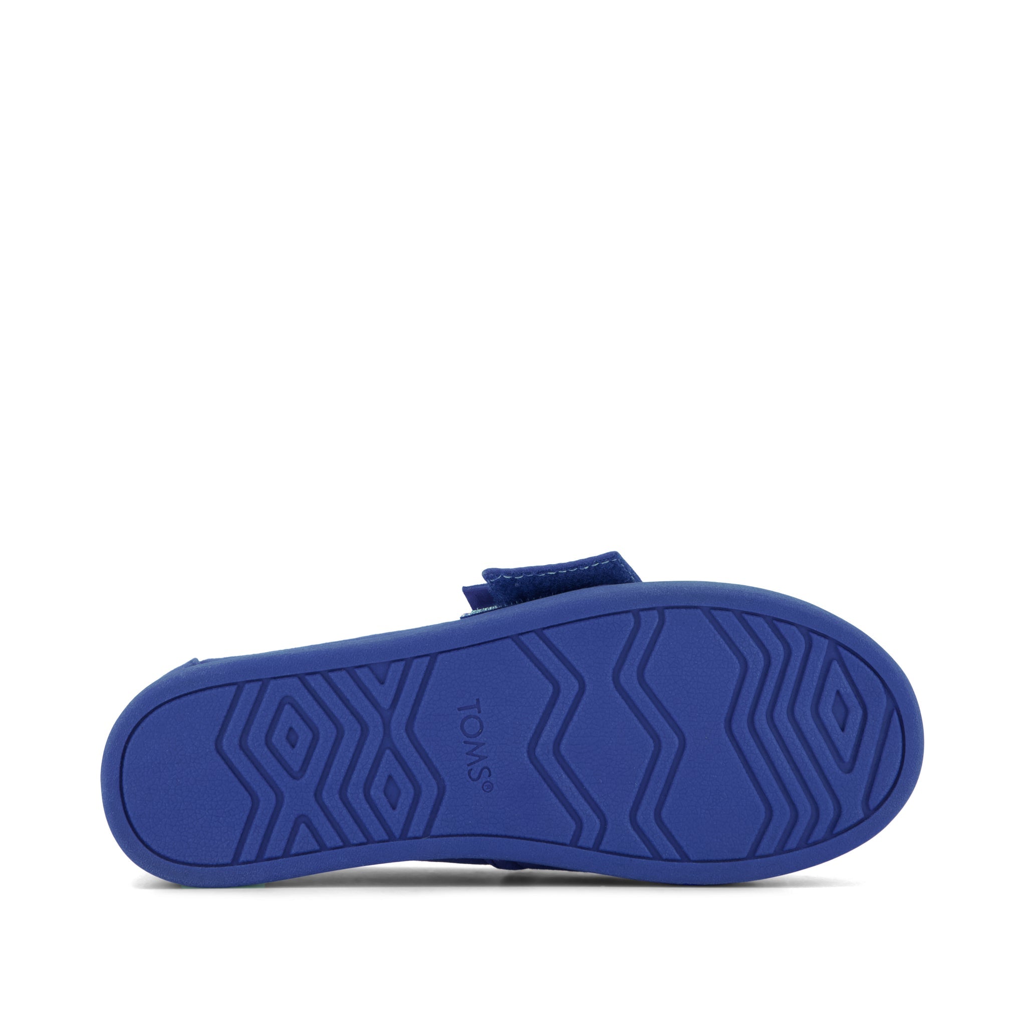 TOMS x Jamie Mizrahi Alpargata Classic Kids  Shoe - Water Repellent Electric Blue Suede Bottom Sole View