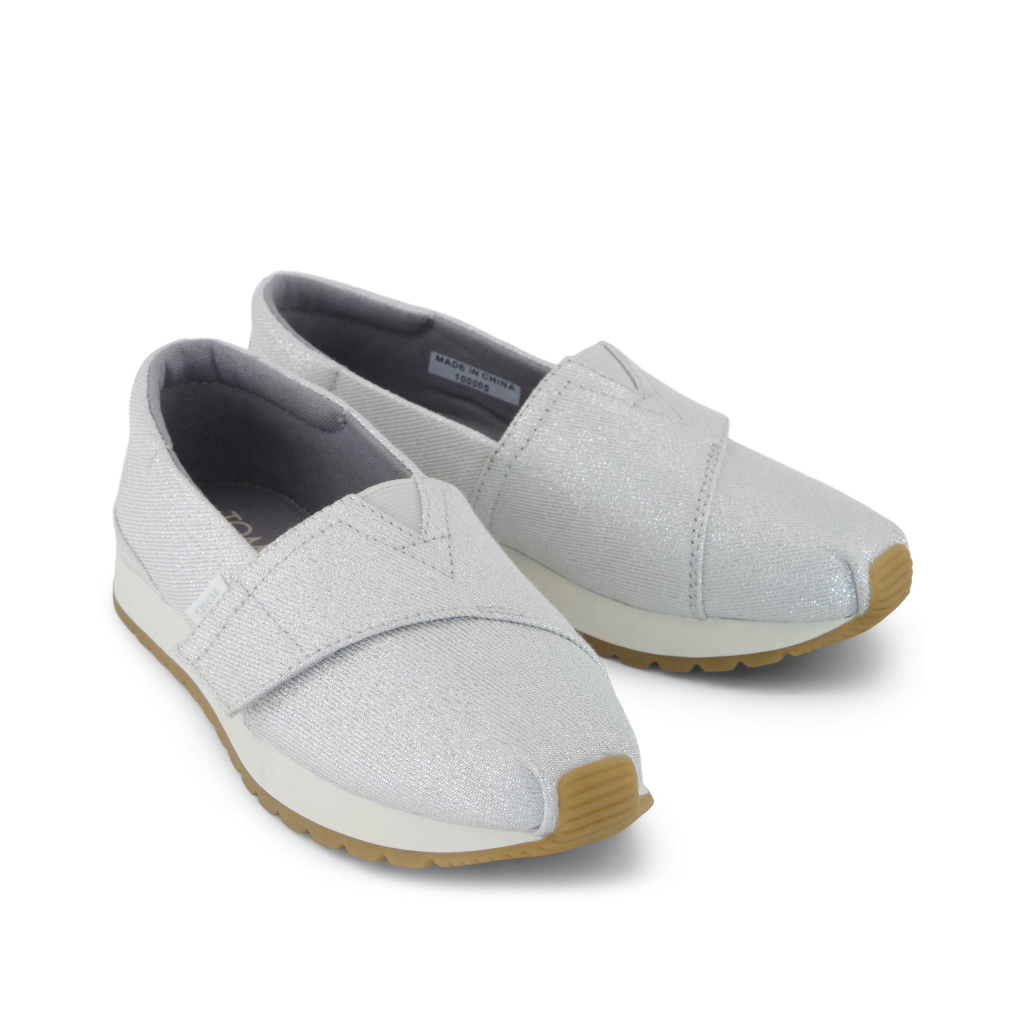 Resident Plus Kids Sneaker - Silver Metallic Twill Front View