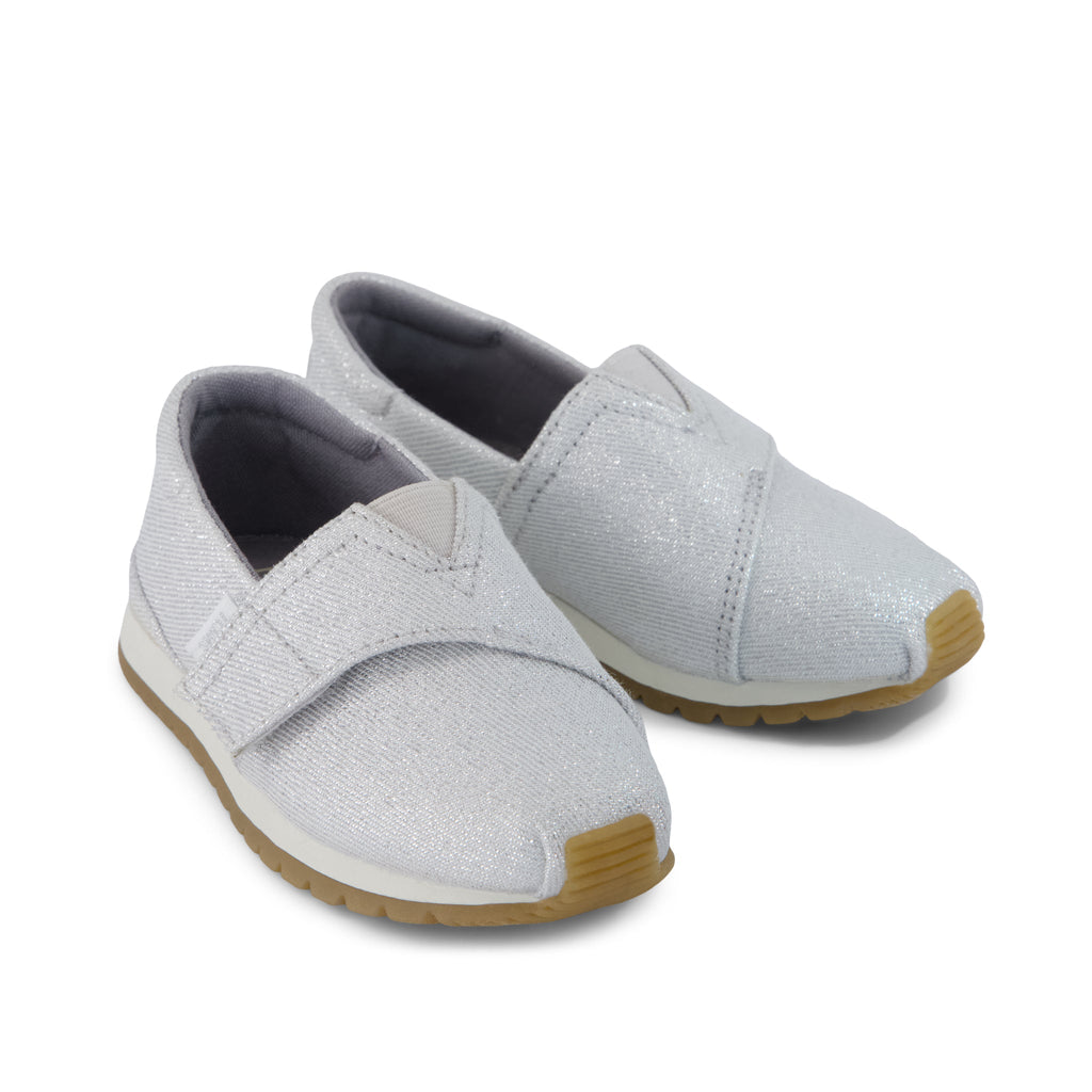 Resident Plus Toddler Sneaker - Silver Metallic Twill Front View