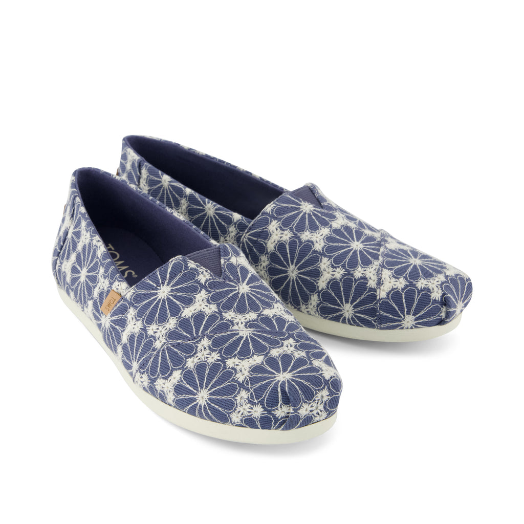 Alpargata Classic - Dark Sky Embroidered Daisy Denim​ Front View