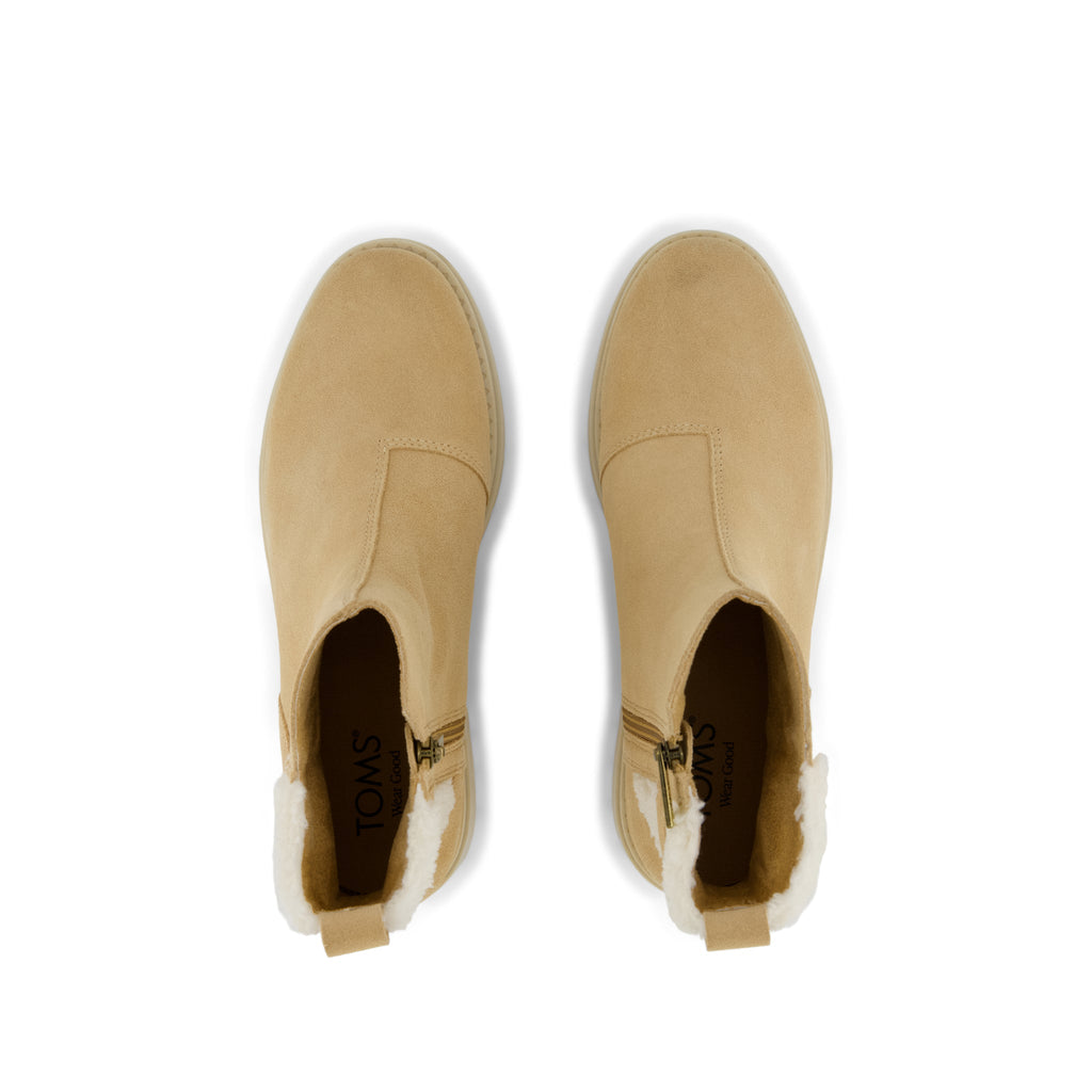 Astrid Boot - Water Repellent Light Caramel Suede Top View