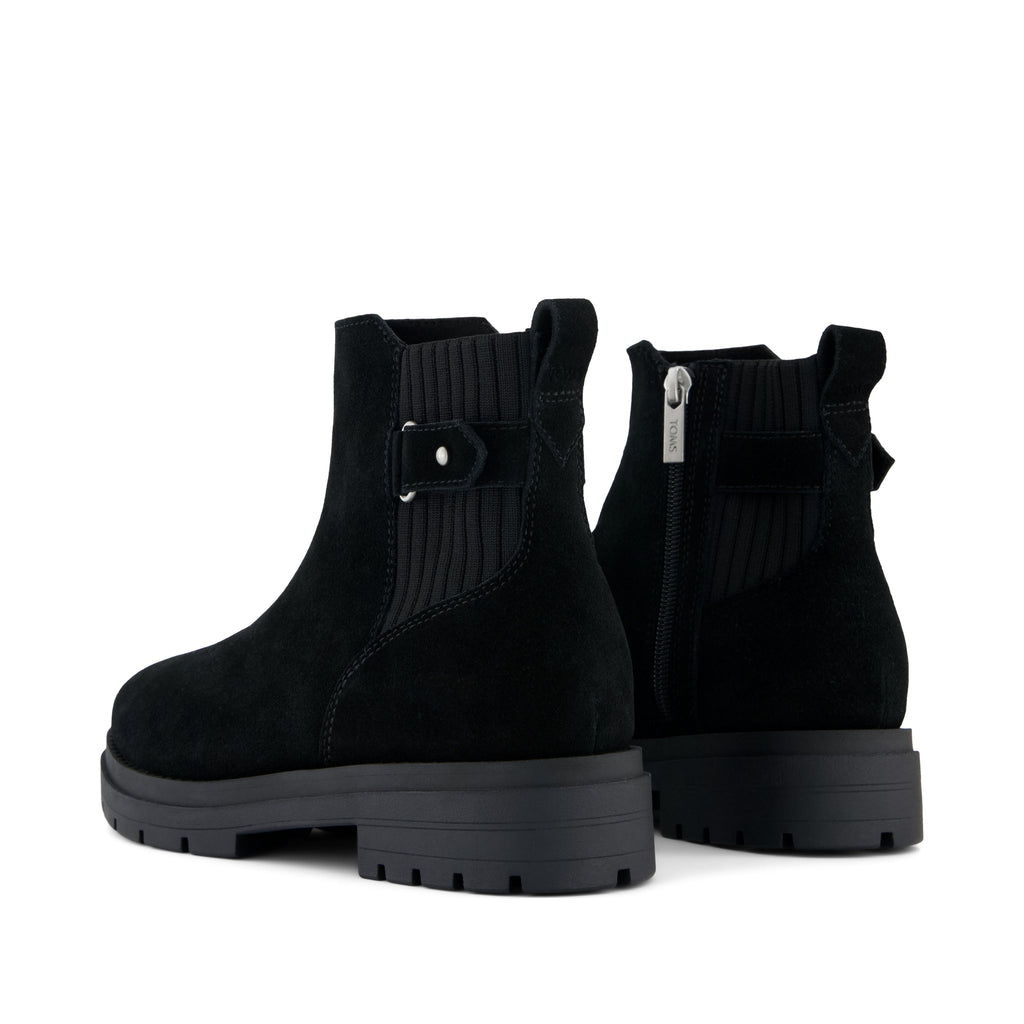 Astrid Boot - Water Repellent Black Suede Back View