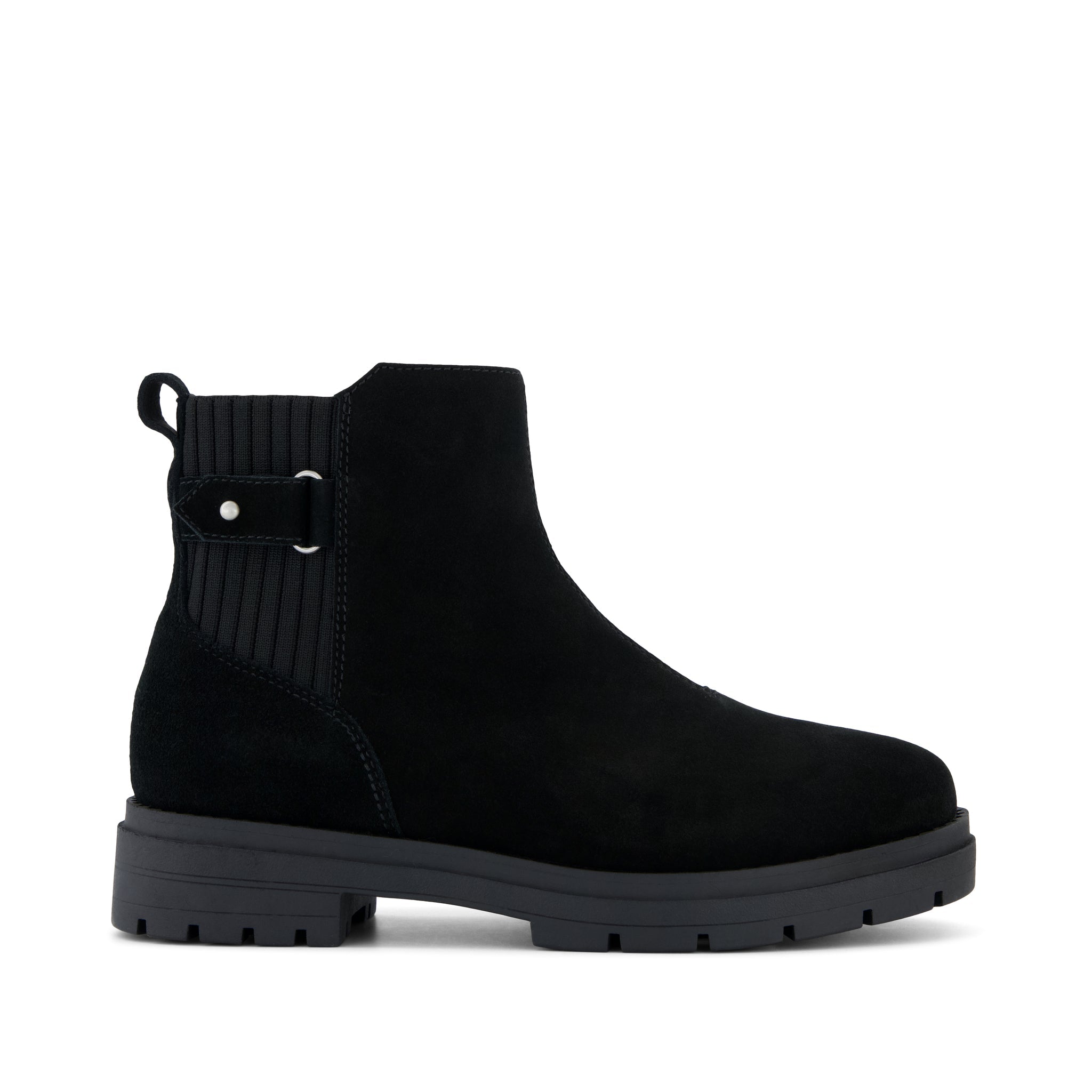 Astrid Boot - Water Repellent Black Suede Side View