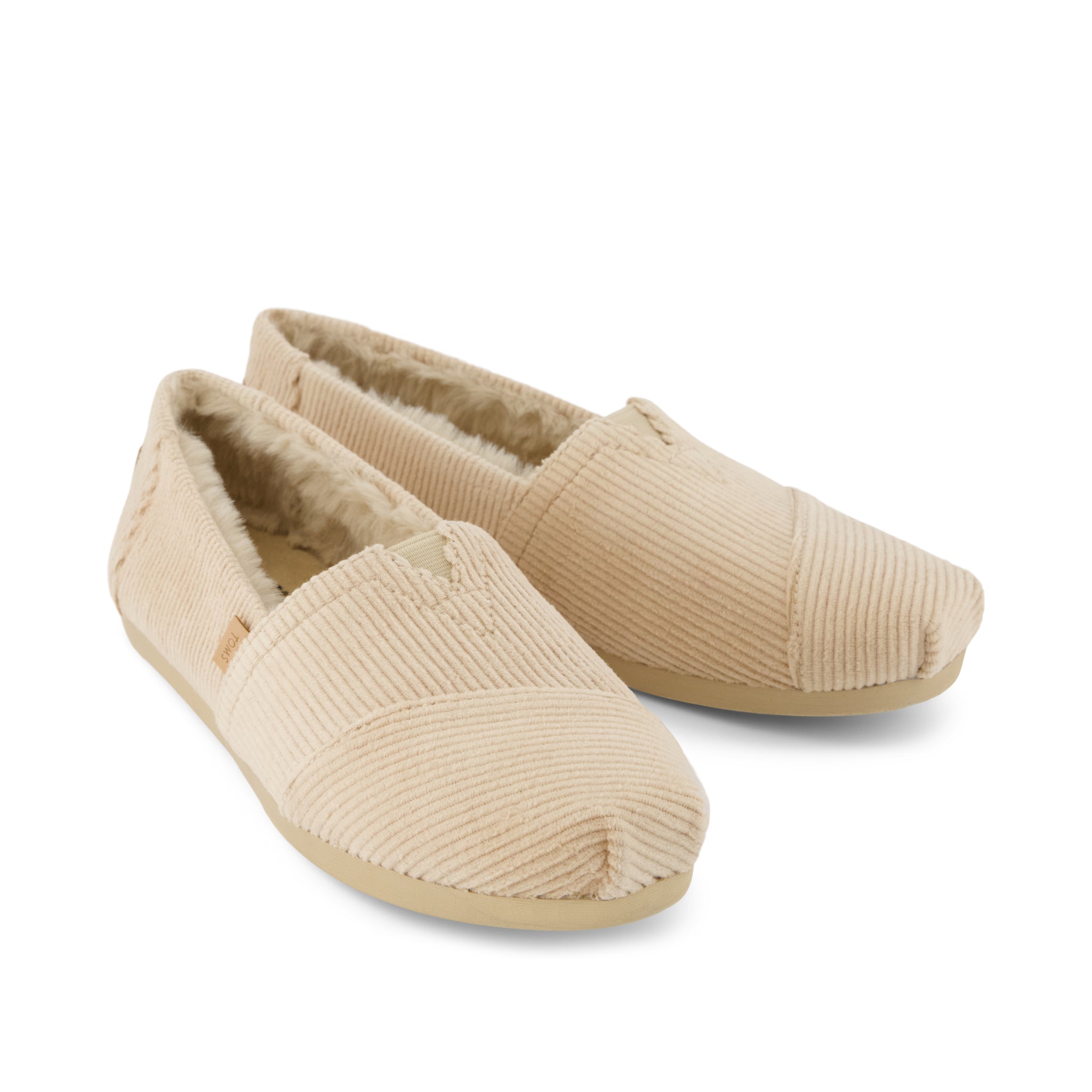Alpargata Classic - Oatmeal Velvet Faux Fur Front View