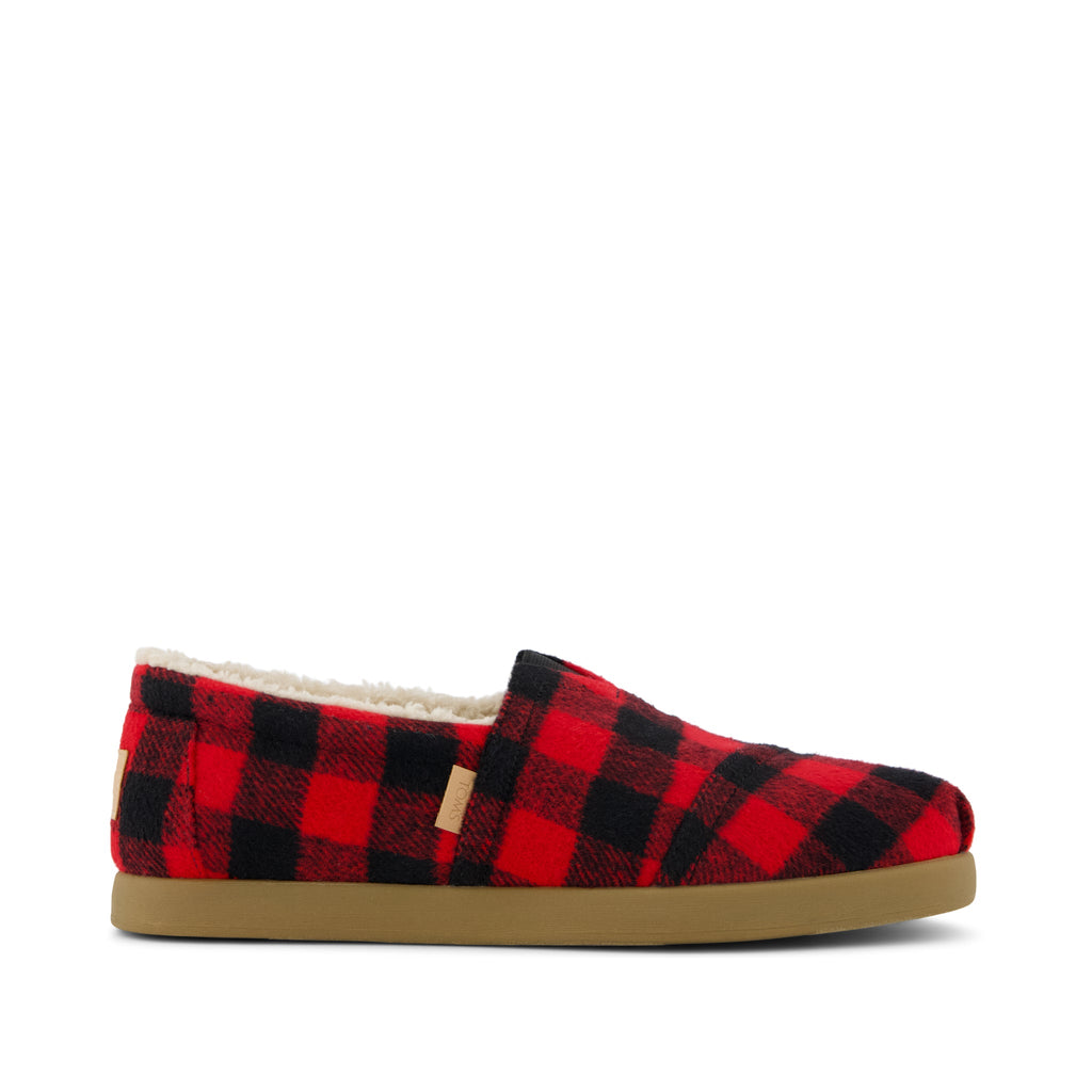 Alp FWD - Buffalo Plaid Red Faux Shearling Side View