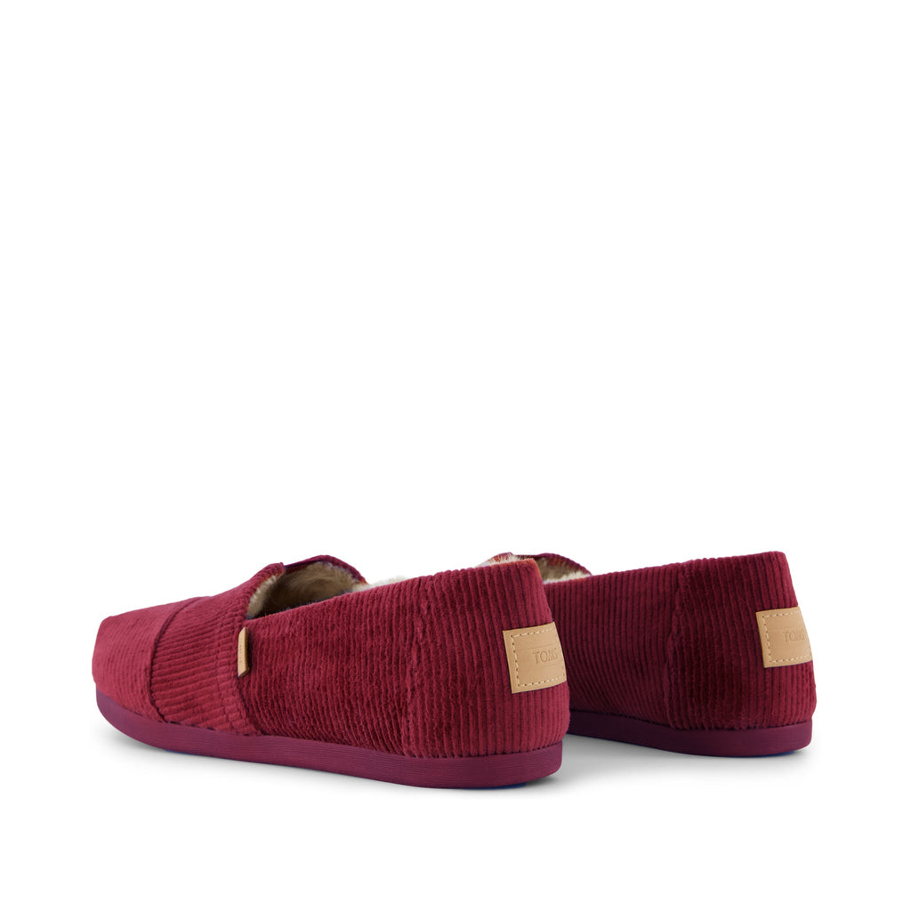 Alpargata Classic - Maroon Sparkle Velvet Faux Fur Back View