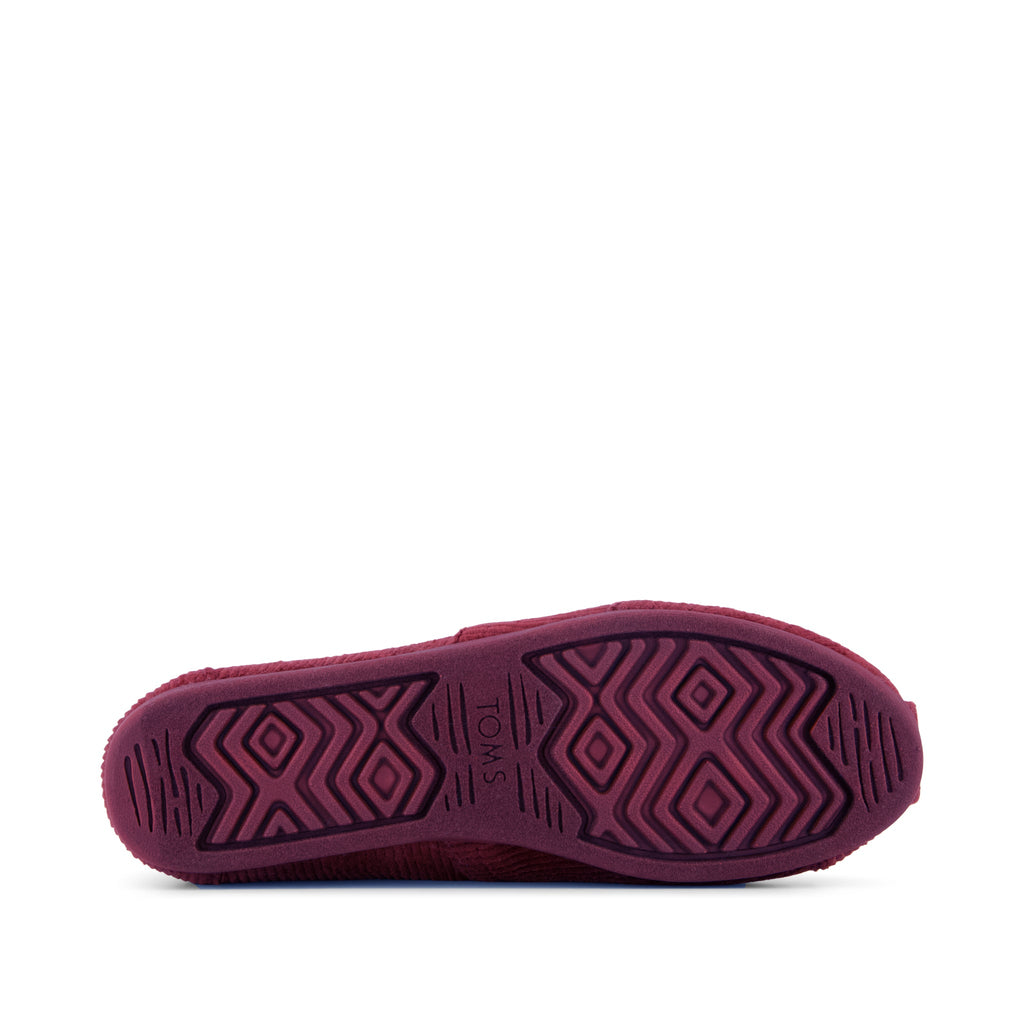 Alpargata Classic - Maroon Sparkle Velvet Faux Fur Bottom Sole View