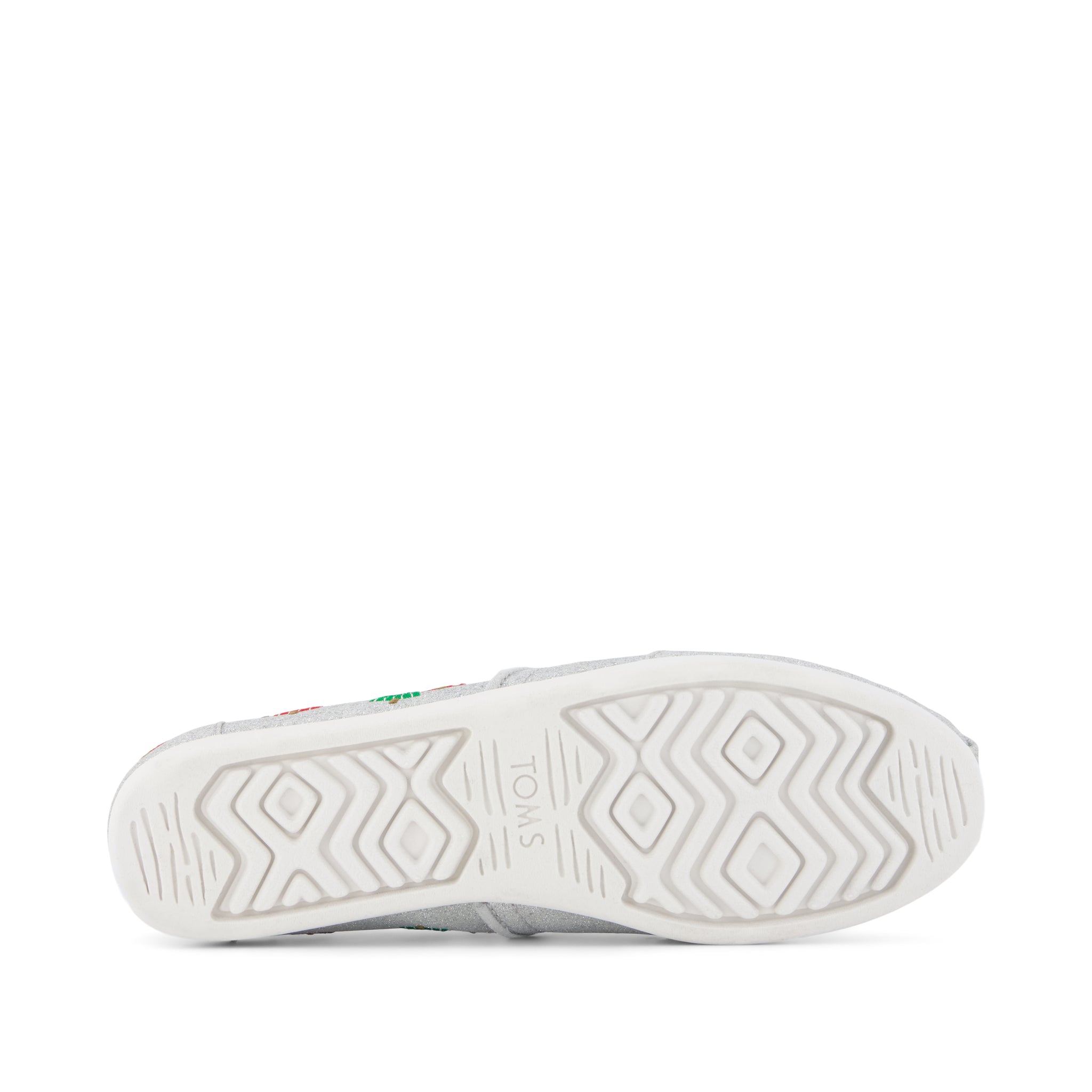 Alpargata Classic - Silver Christmas Tree Embroidery Bottom Sole View