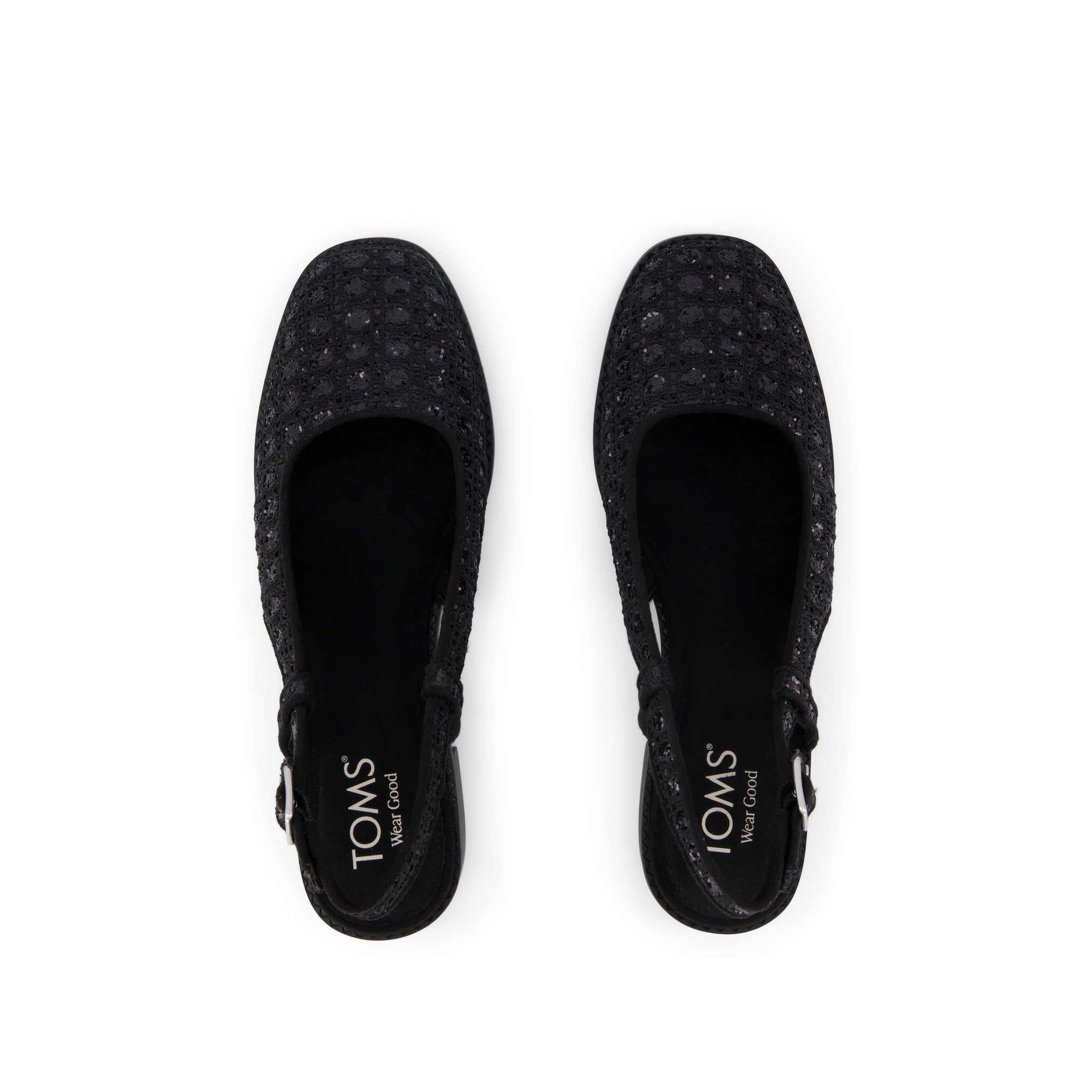 Jaclyn Heel - Black Geometric Sequins Top View