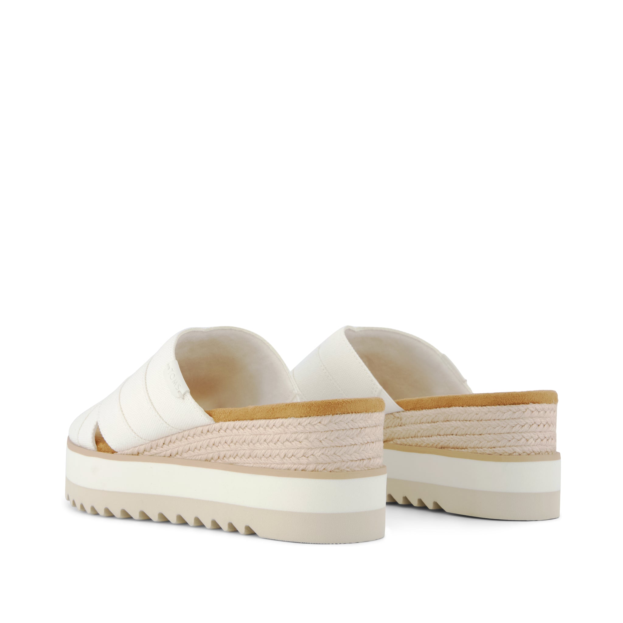 Womens Diana Crossover Mule Wedge Sandal White Canvas – TOMS.com