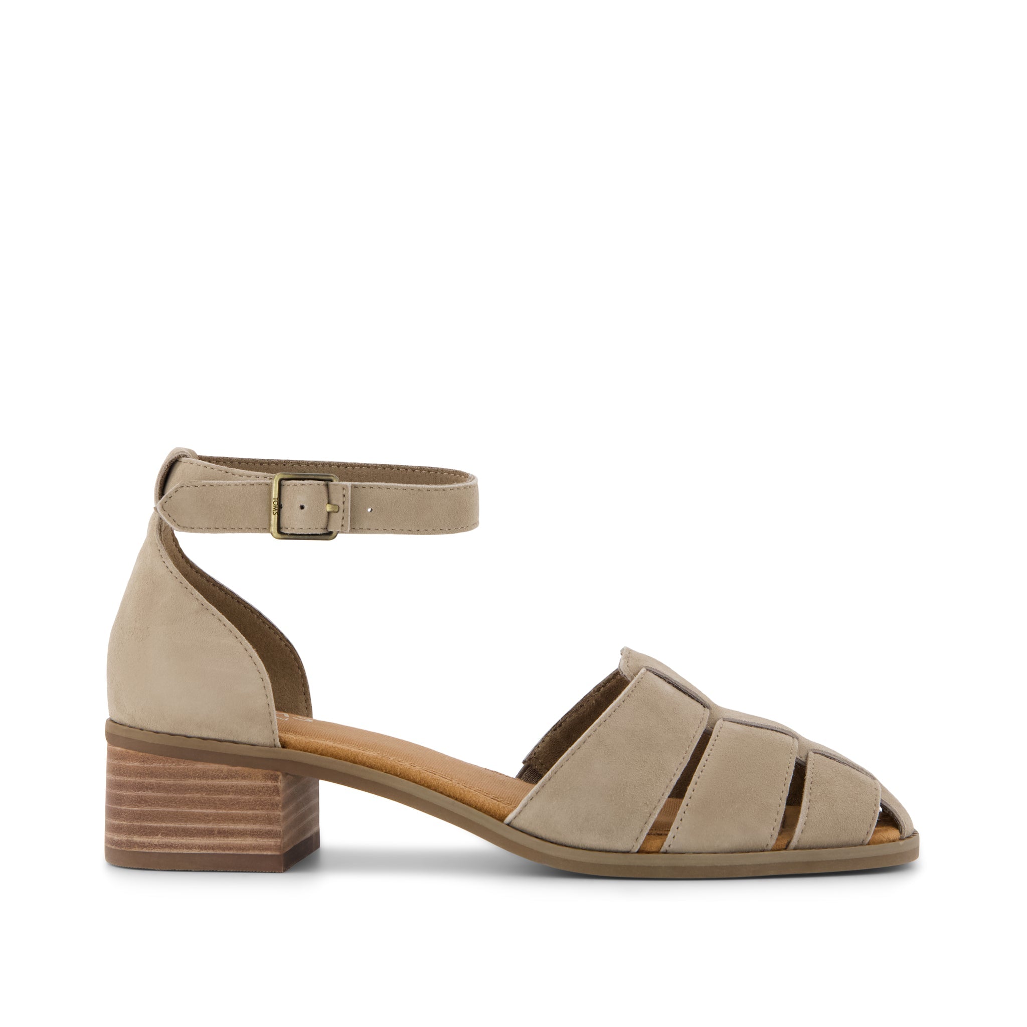 Jaclyn Fisherman Heel - Dune Suede Side View