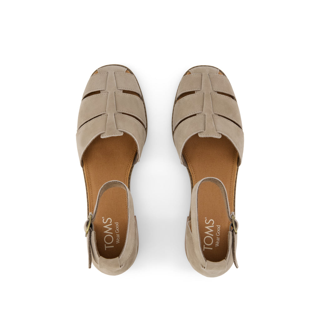 Jaclyn Fisherman Heel - Dune Suede Top View