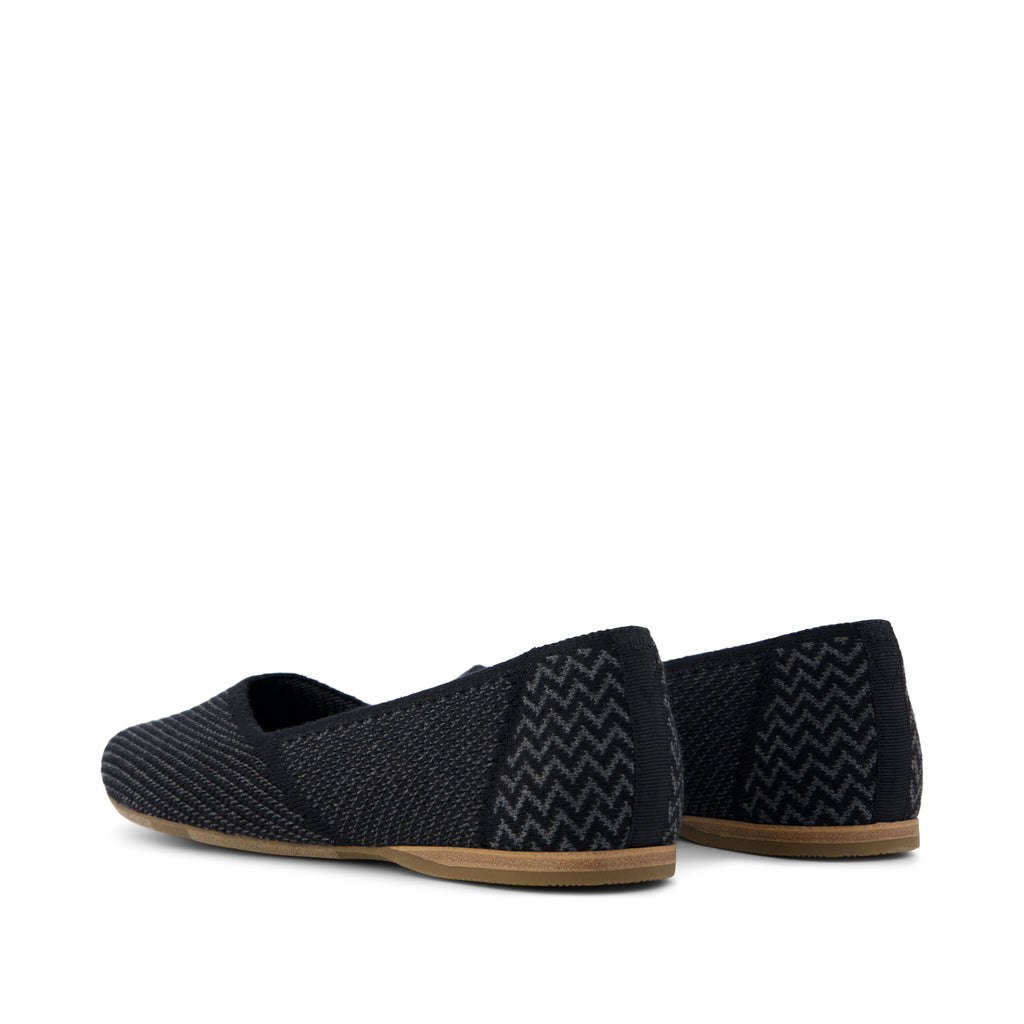 Gemma Flat - Black Engineered Knit Back View