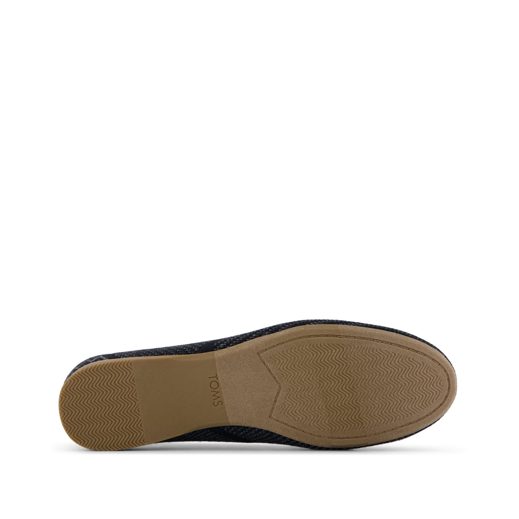 Gemma Flat - Black Engineered Knit Bottom Sole View