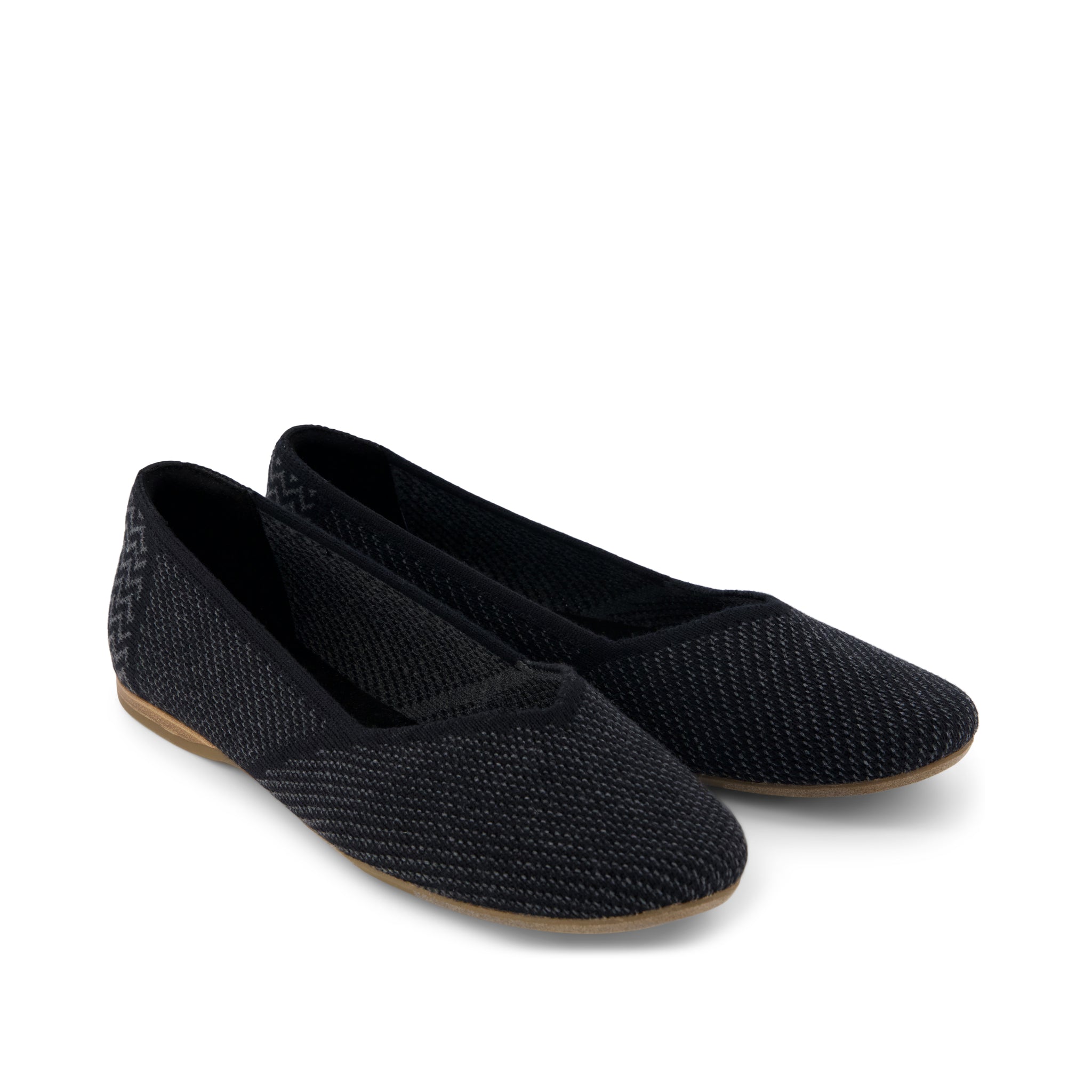 Gemma Flat - Black Engineered Knit Front View