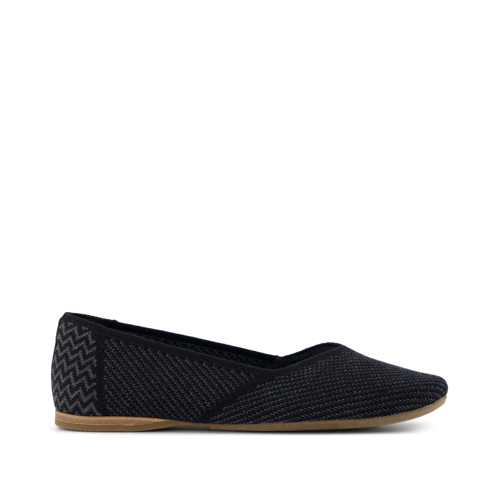 Gemma Flat - Black Engineered Knit Side View
