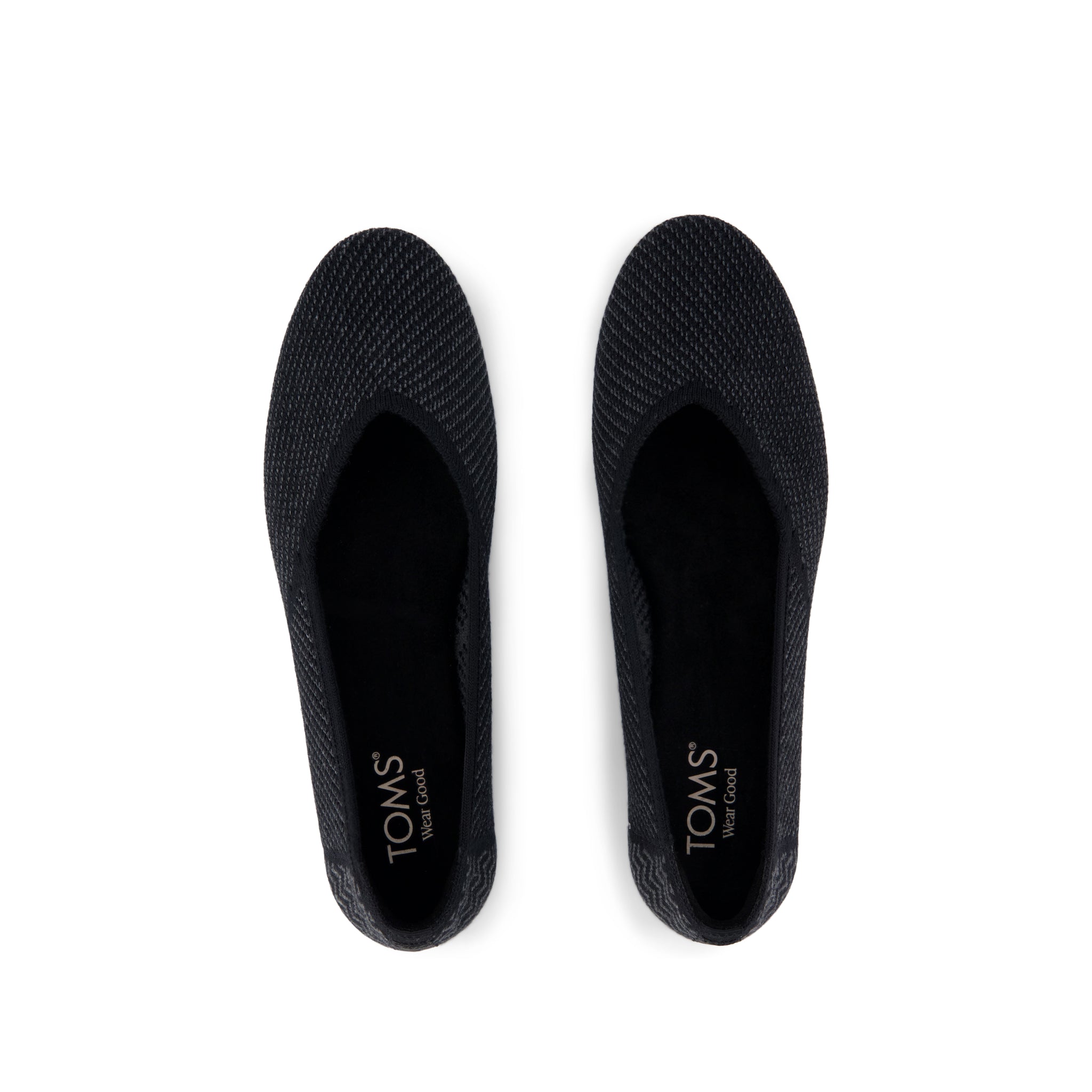 Gemma Flat - Black Engineered Knit Top View