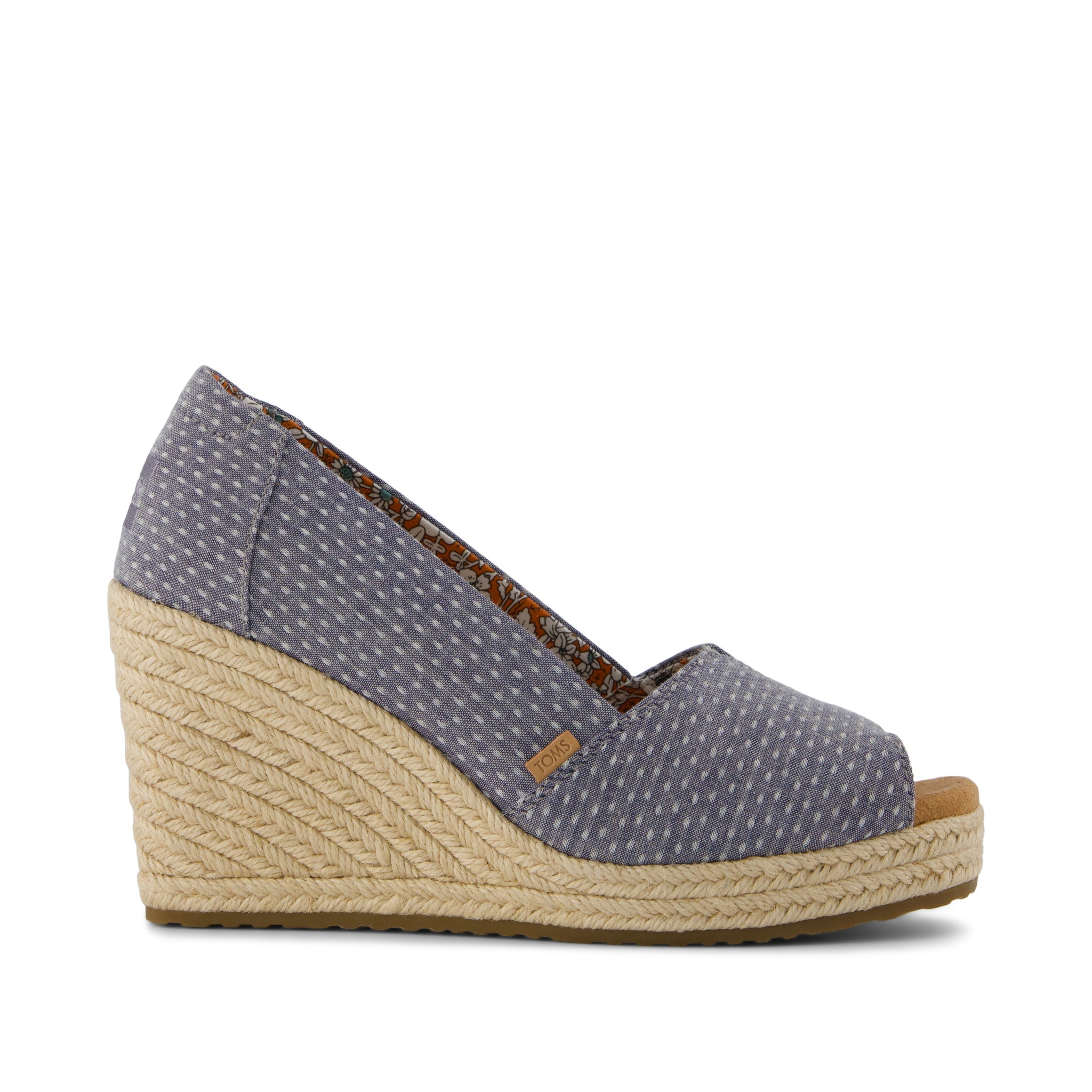Womens Essential Wedge Niagara Mist Chambray Dot – TOMS.com