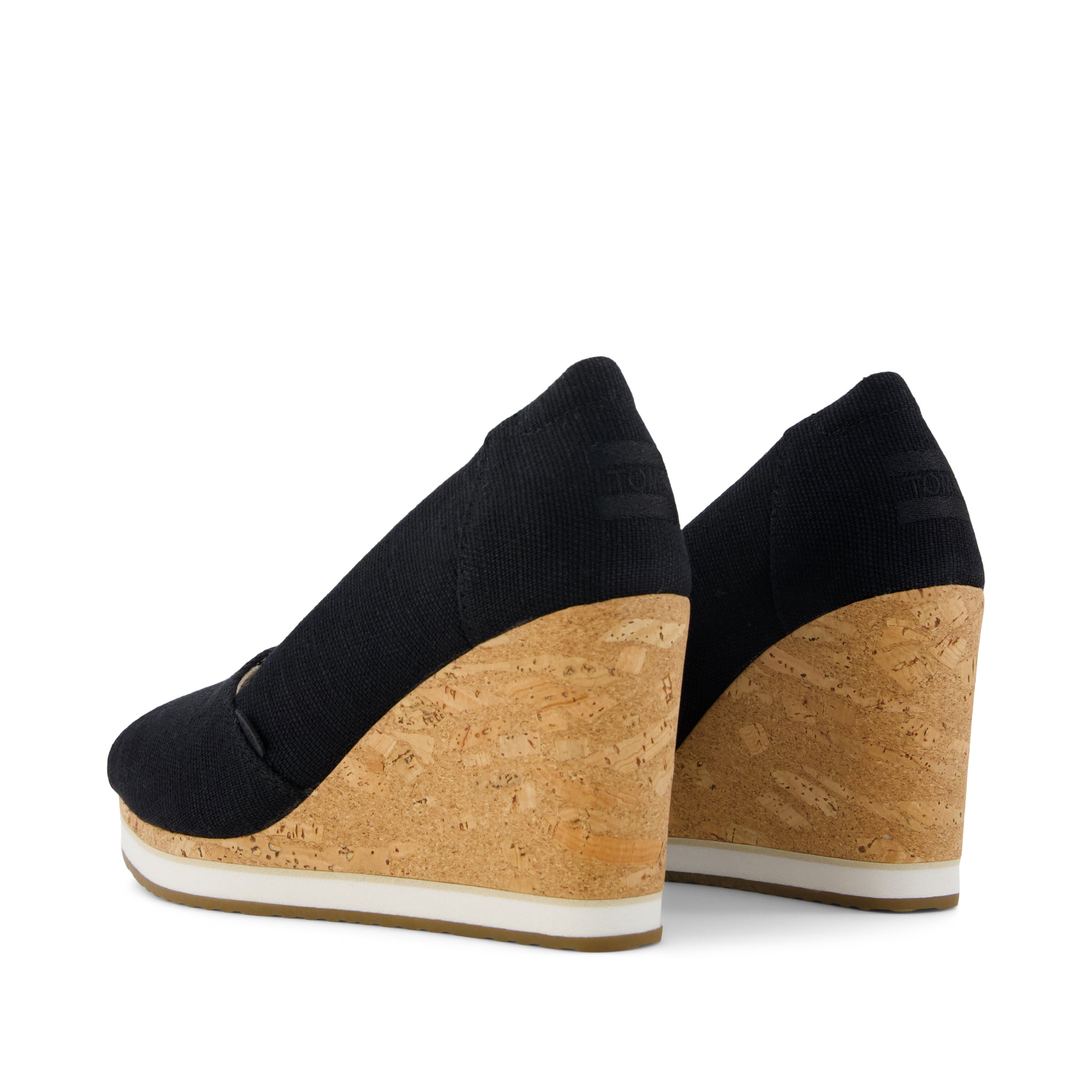 Womens Black Heritage Canvas Essential Wedge
