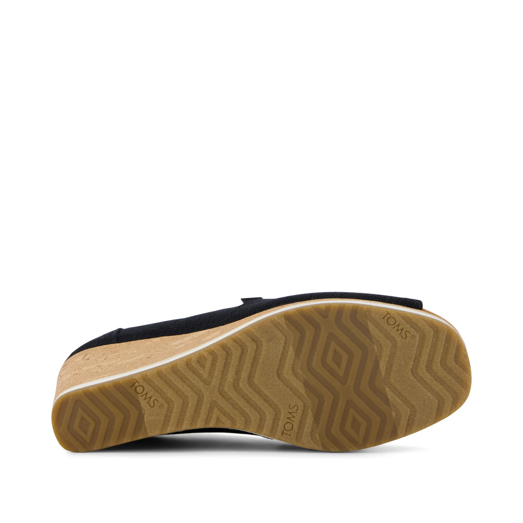 Womens Black Heritage Canvas Essential Wedge