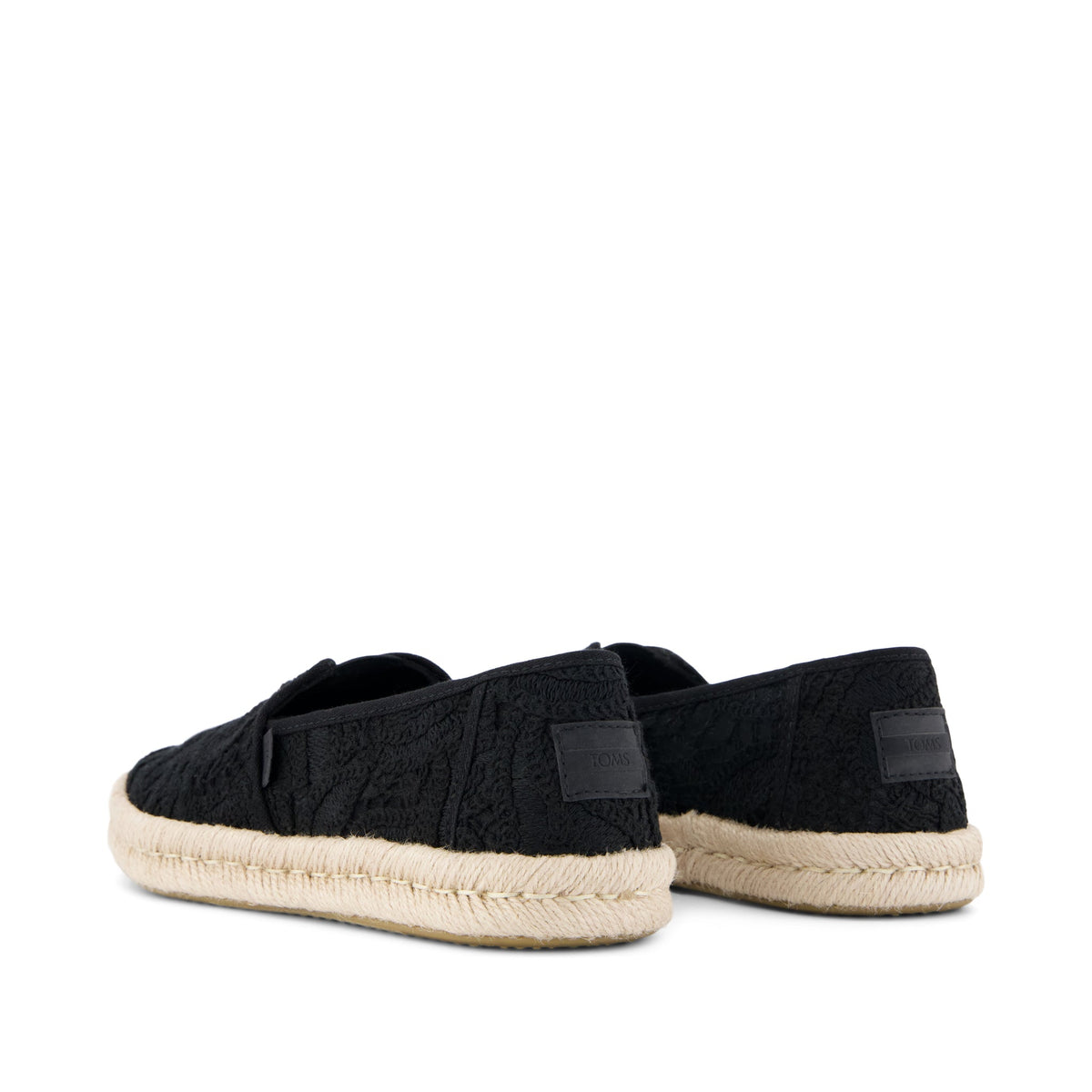 Womens Alpargata Rope 2.0 Espadrille Black Floral Crochet – TOMS.com